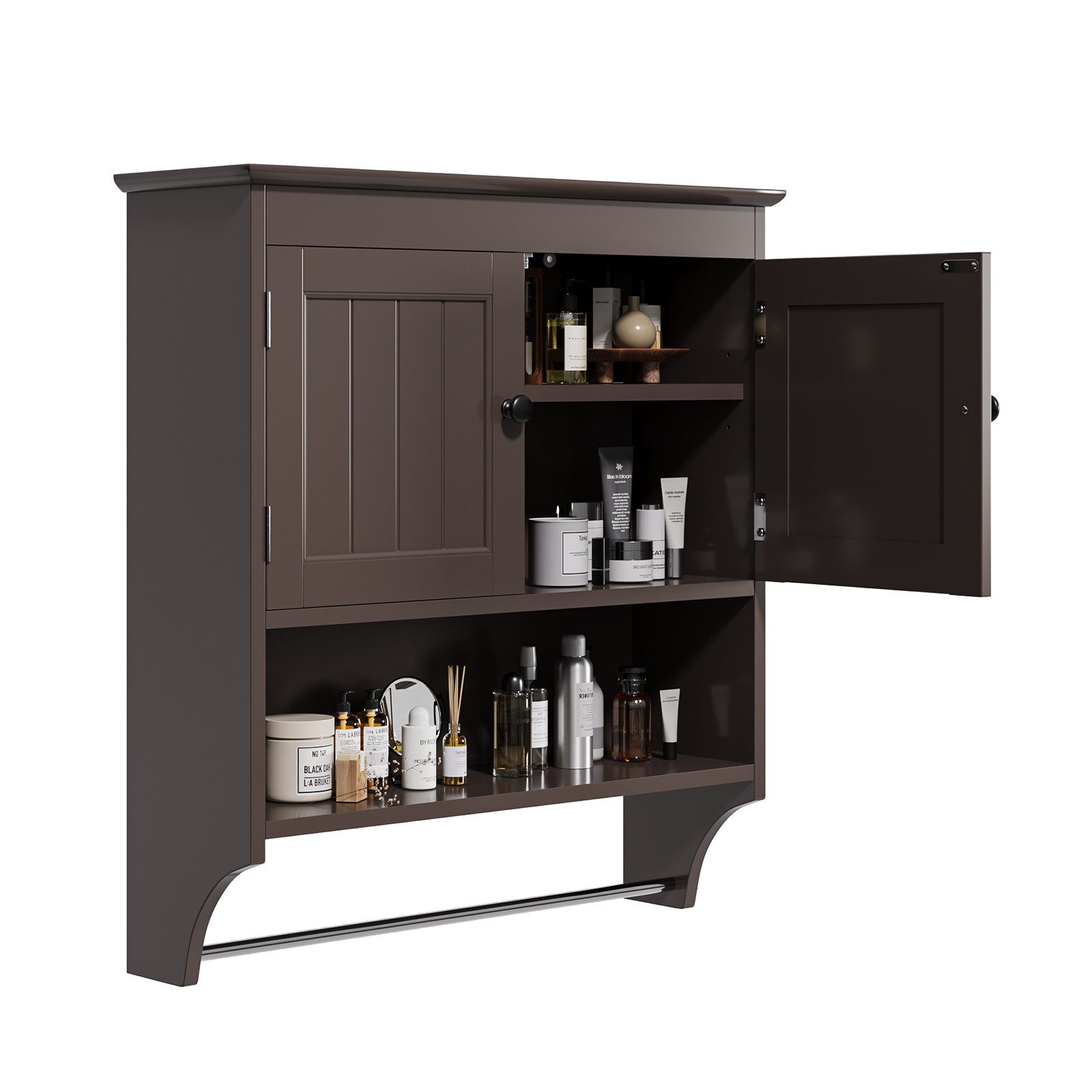 Bealife Badregal Badezimmer-Wandschrank mit Handtuchstange, Wandmontage günstig online kaufen