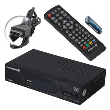 PremiumX »Kabelreceiver DVB-C FTA 530C Digital FullHD TV Auto Installation USB Mediaplayer SCART HDMI inkl. Antennenkabel« Kabel-Receiver