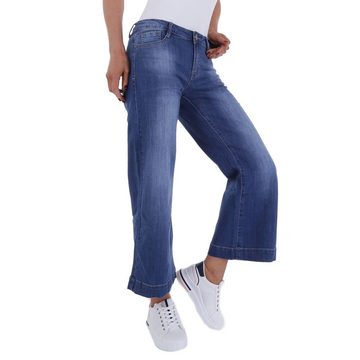 Ital-Design Bootcut-Jeans Damen Freizeit Stretch Bootcut Jeans in Blau