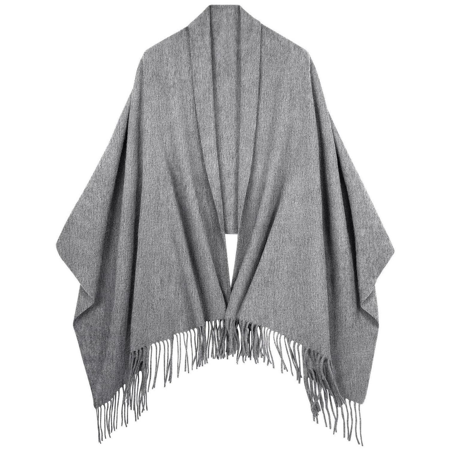 LuxusKollektion Wollschal Winterschal Damen Dunkelgrau, (1-St)