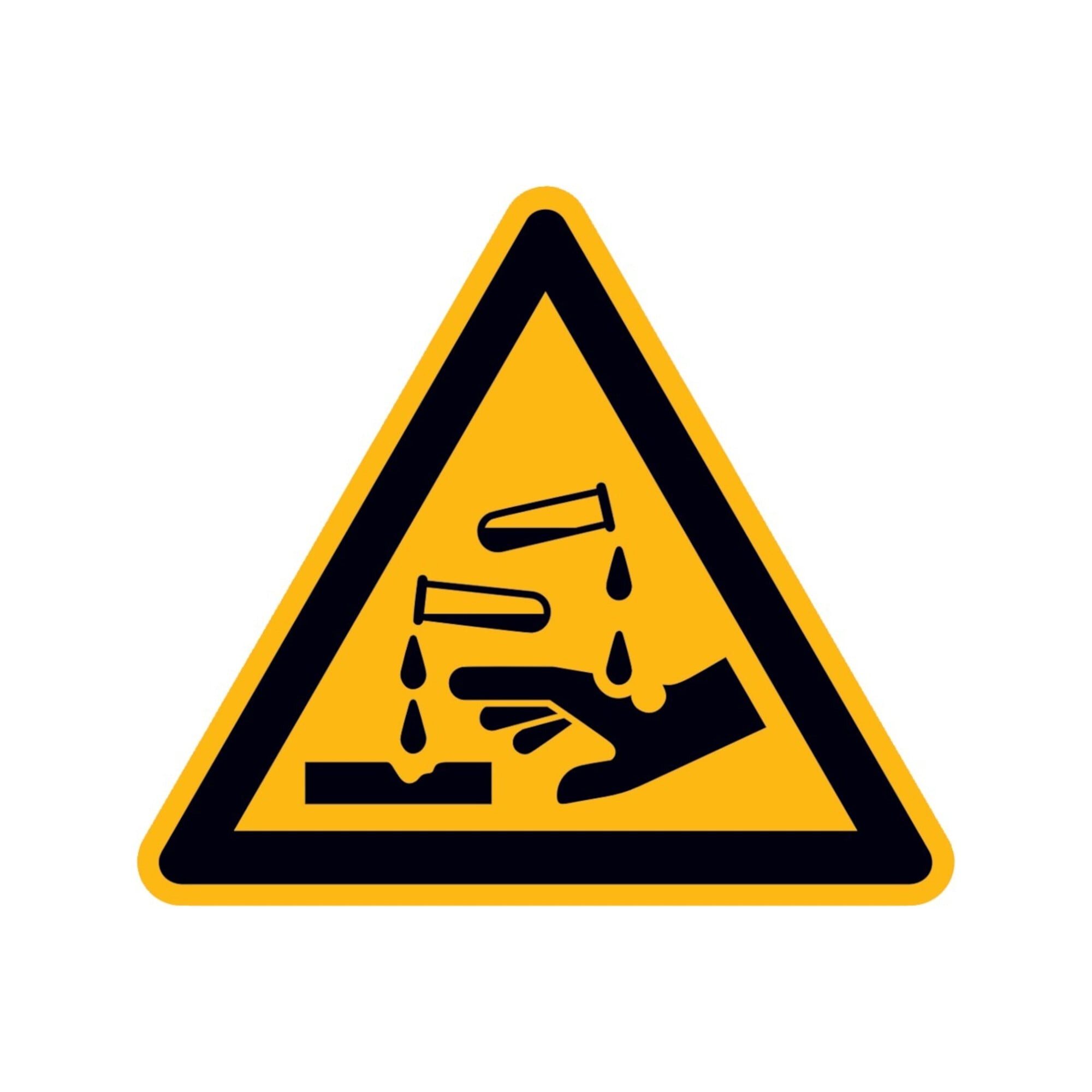 wolk Aufkleber SafetyMarking Warnschild Aluminium SL 200 mm Warnung vor ätzenden Stof