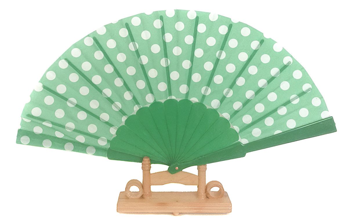 Yudu Handfächer "Pünktchen" Motive Handfächer Fächer transparent Kunststoffstreben