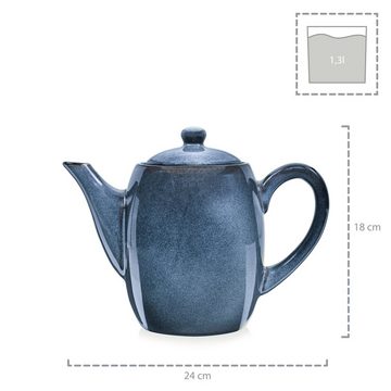 SÄNGER Teekanne Darwin Kaffeekanne, 1.3 l, (1x Teekanne), Handmade, 1,3 l, Blau