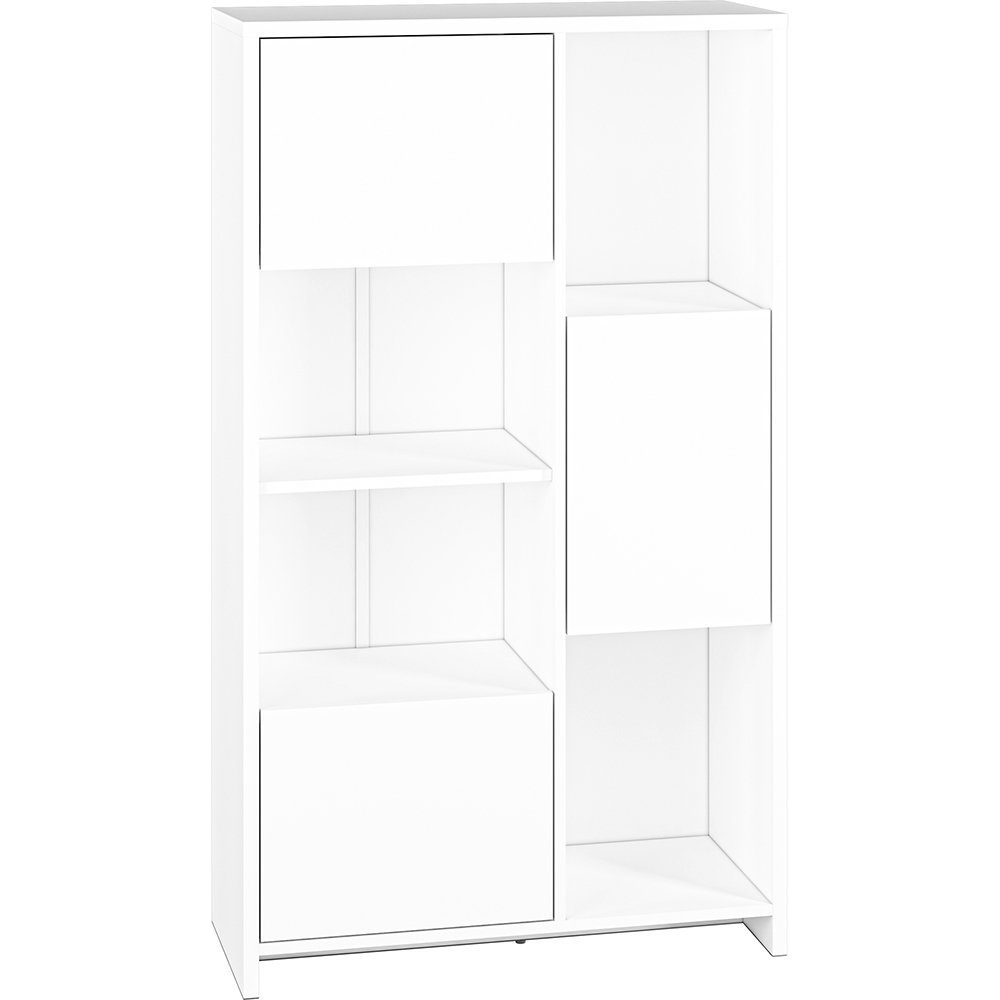 Lomadox Regal KADEN-131, für Büro, Wohnzimmer oder Kinderzimmer in weiß, B/H/T: 80/138/34 cm