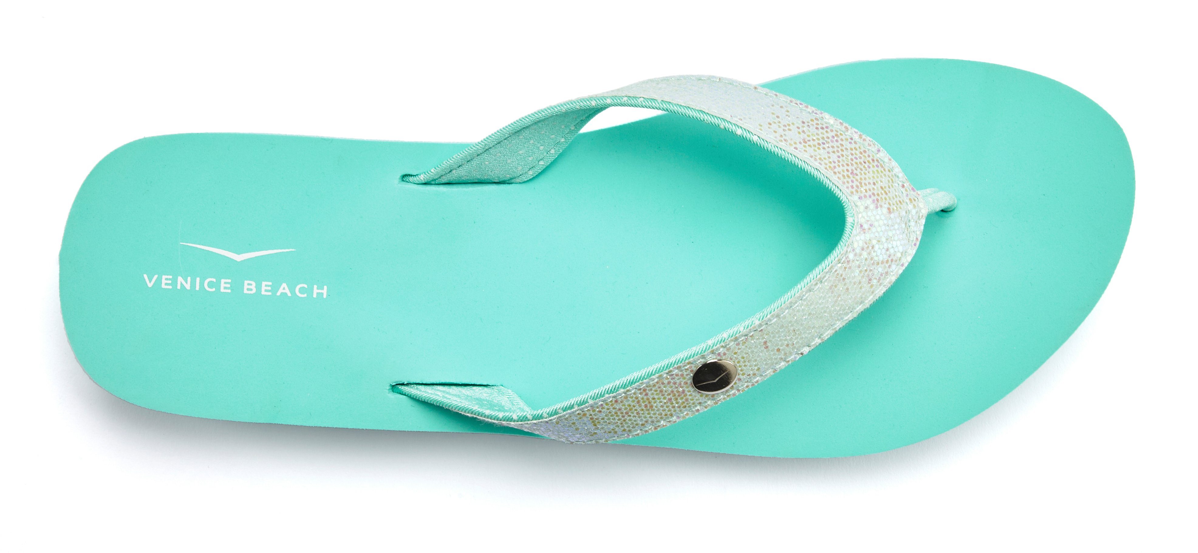 Venice Beach Sandale, Badeschuh, Badelatsche, Flip Flop, Badeschlappe, Pantolette Badezehentrenner Zehentrenner mit wasserabweisender und leichter Sohle VEGAN