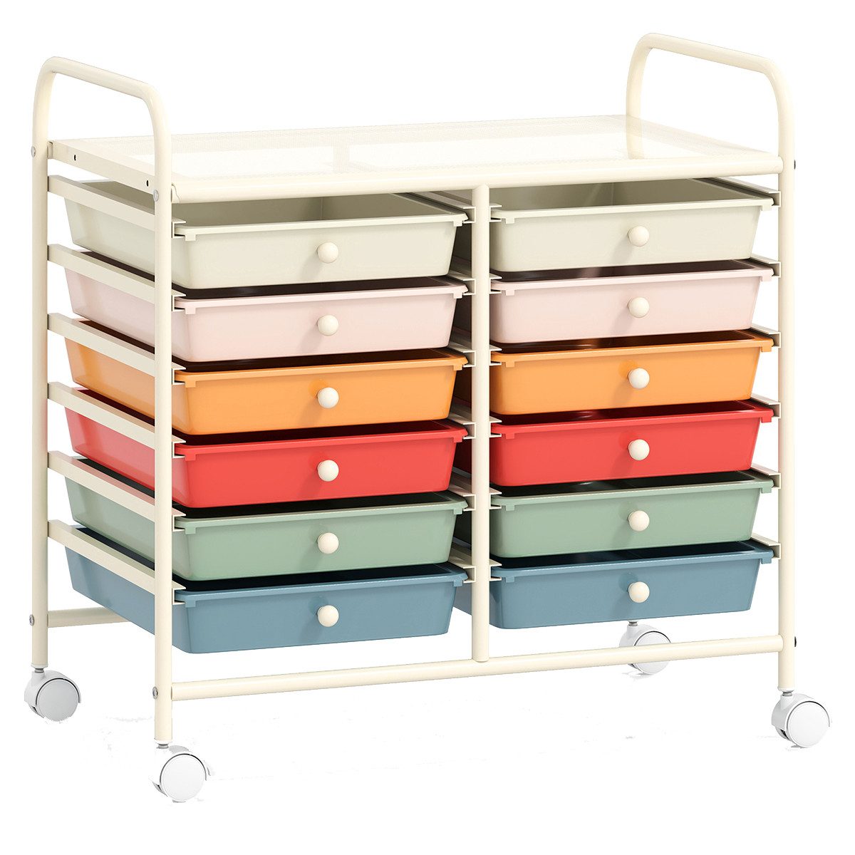COSTWAY Rollcontainer, mit Schubladen Kunststoff, Rollwagen mit Rollen günstig online kaufen