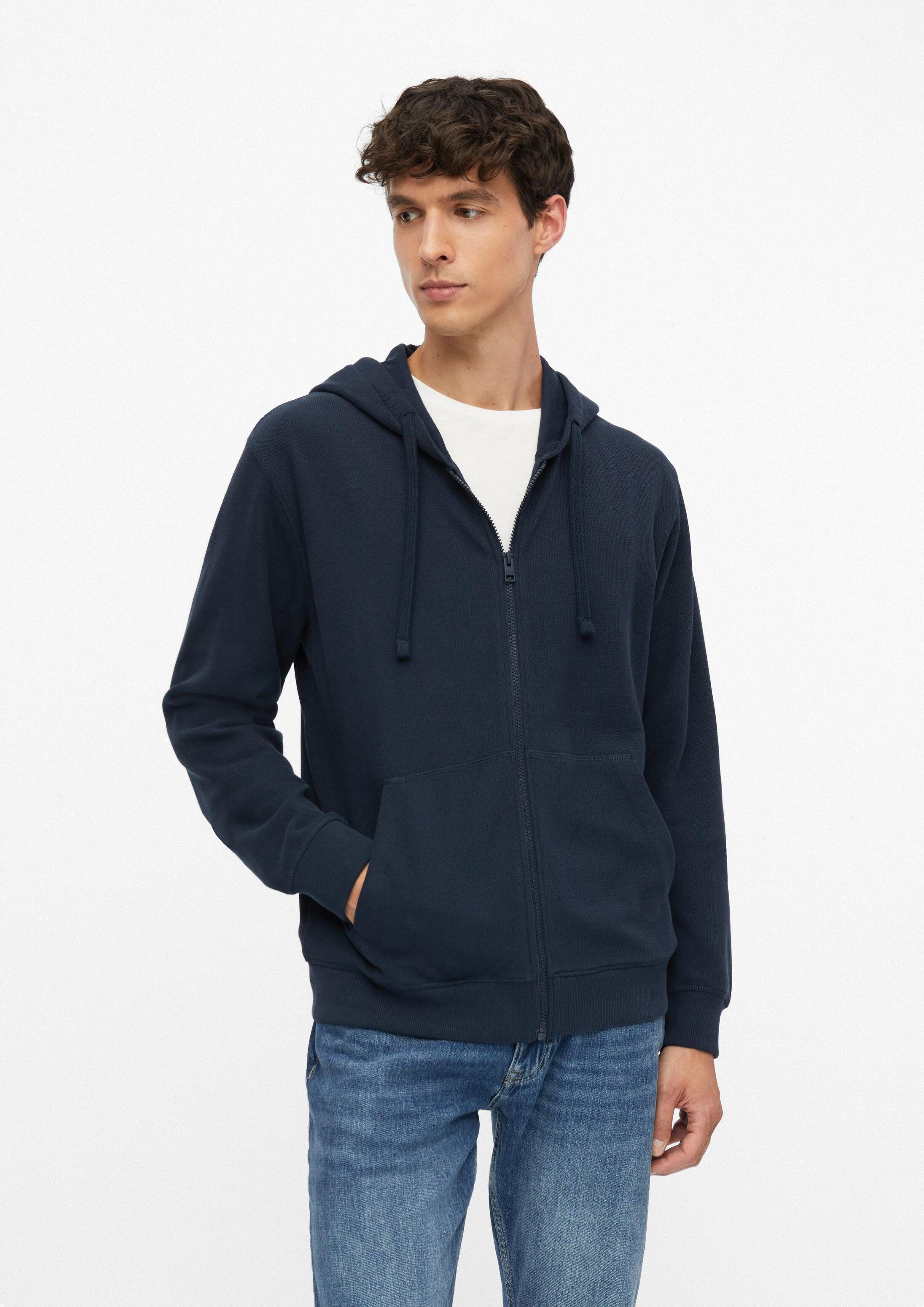 s.Oliver Sweatjacke Sweatshirt Jacke Kapuzensweatjacke in Waffelpiqué