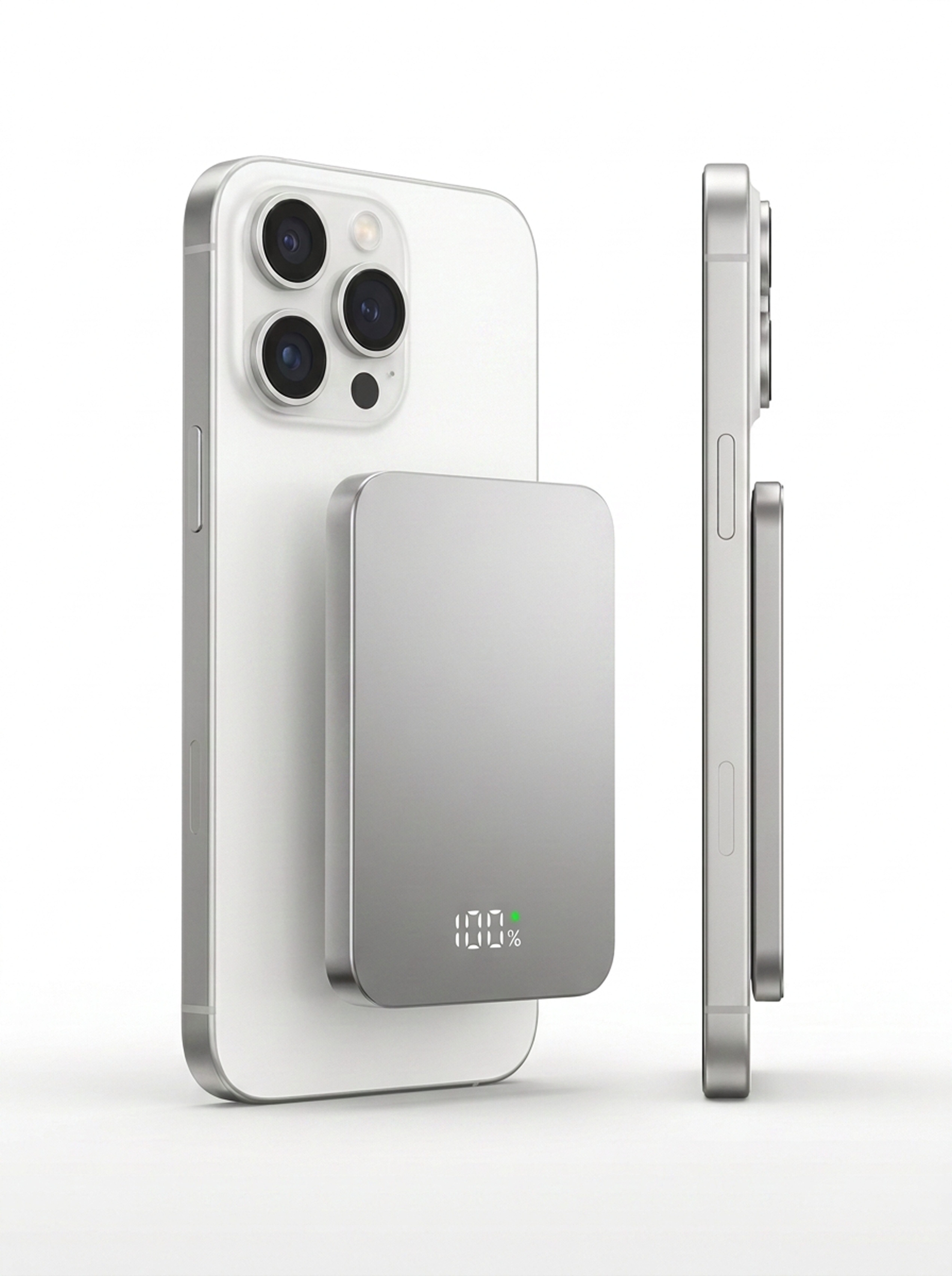 Futurea MagSafe Akku Powerbank für Apple iPhone 17 16 15 14 13 12 Pro Max Air Powerbank 5000 mAh, Magnetisch Aluminium mit USB-C LED-Anzeige & 15W kabellos Schnellladen