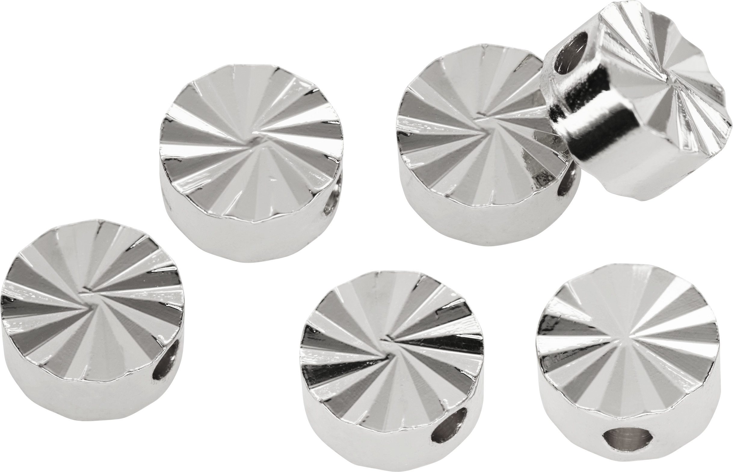 Rayher Bastelperlen Metall Perlen rund geschliffen, 6 Stück, (6-tlg)