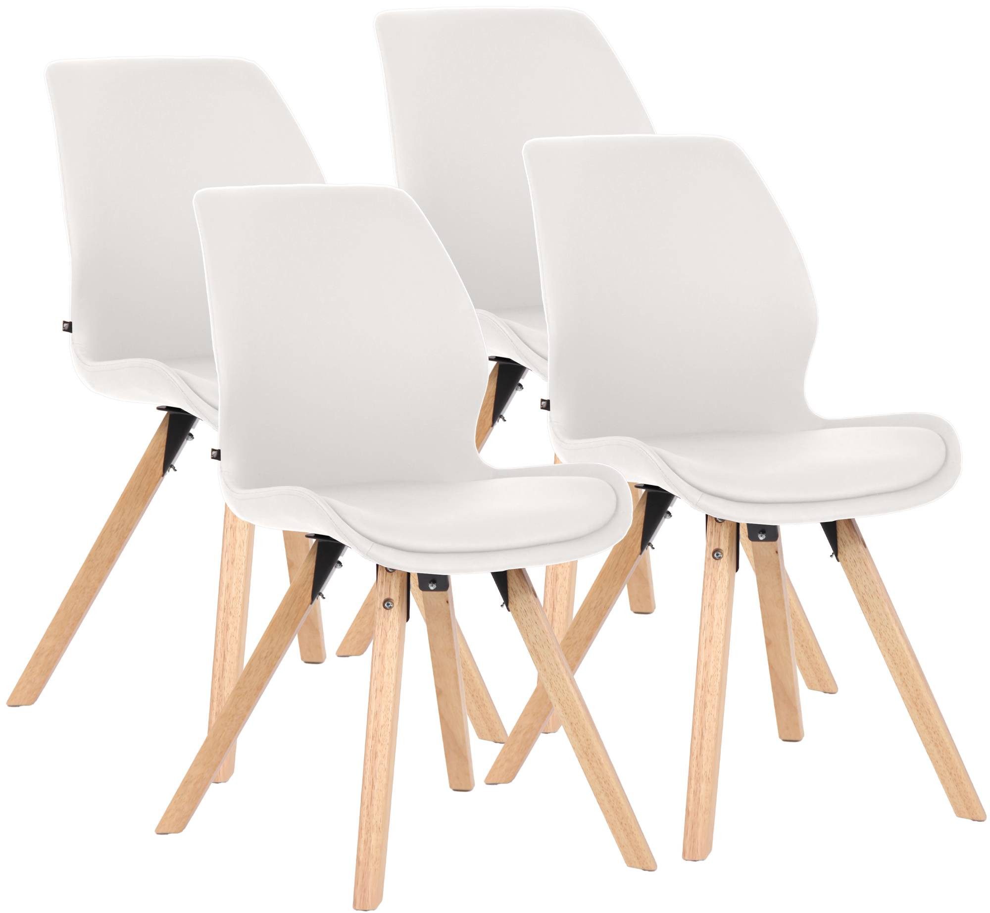 CLP Esszimmerstuhl Luna (4er Set, 4 St), Kunststoff/ Kunstleder/ Stoff/ Samt