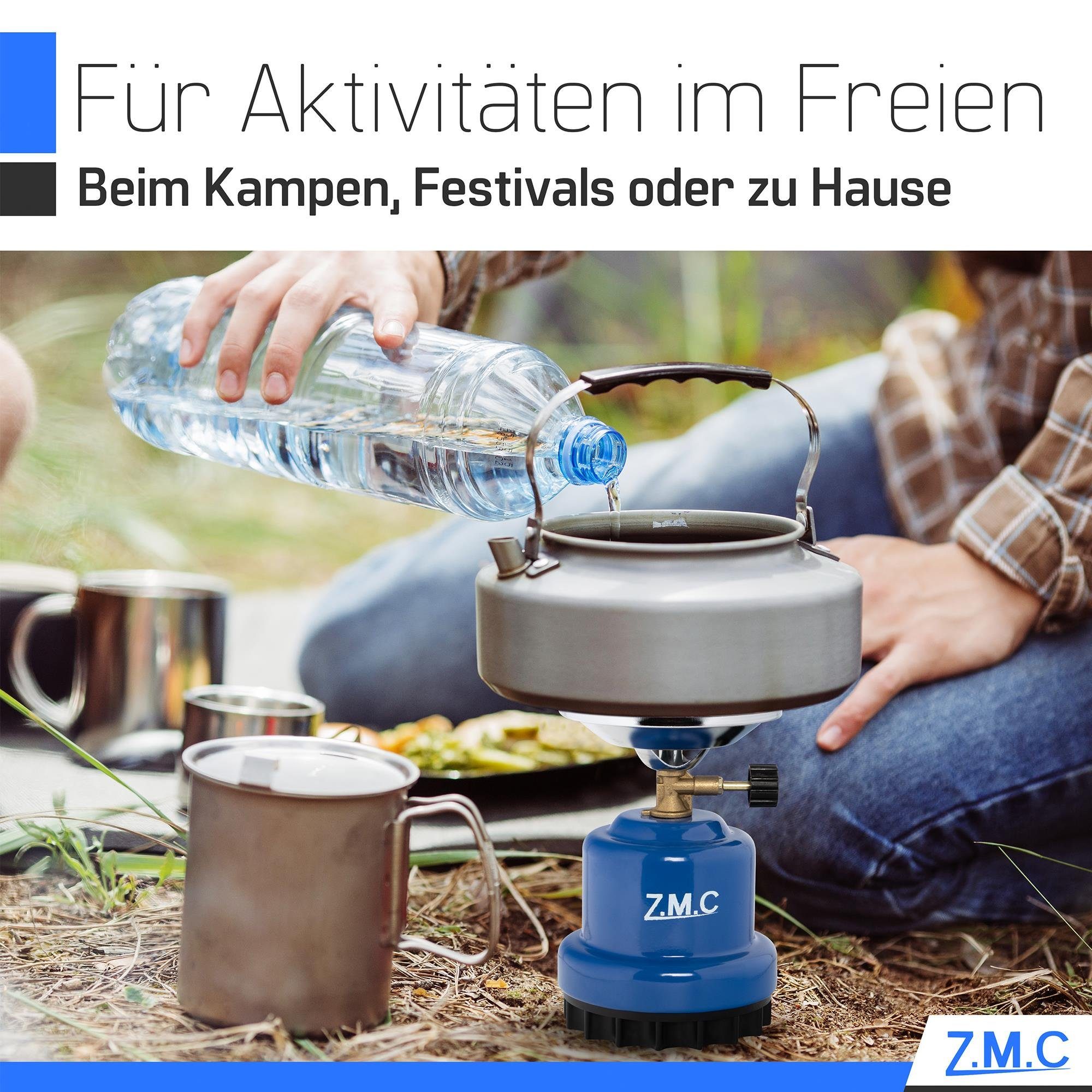 ZMC Gaskocher Campingkocher Gaskocher Shisha Kohleanzünder Herd + 6x Gaskartuschen, (Maximale Temperatur: 1100W / Gewicht: 520g / 190g Butangas, Maximale Temper – Bild 4 von 5