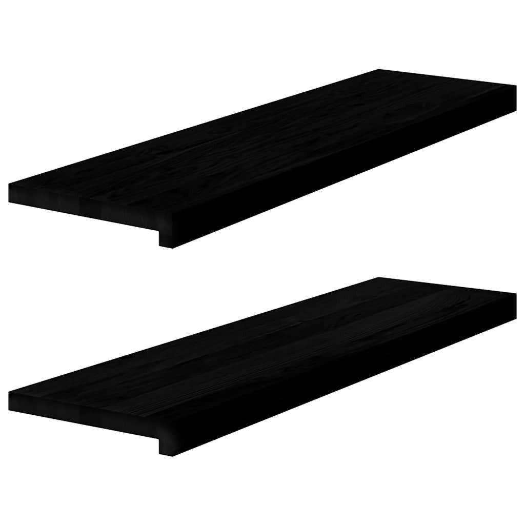 vidaXL Fensterbank 90 x 30 x 2 cm Fensterbänke 2 Stk Dunkelbraun 90x30x2 cm Massivholz Ei