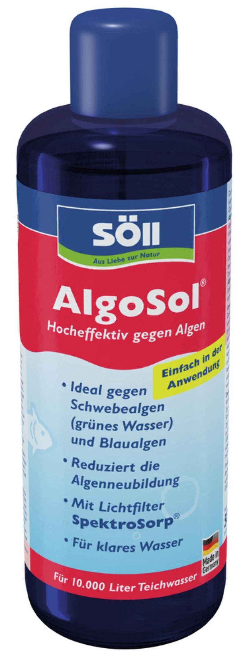 SÖLL Algenbekämpfung Söll Algenentferner 1 Liter Algosol für 20 Qbm Teichwasser