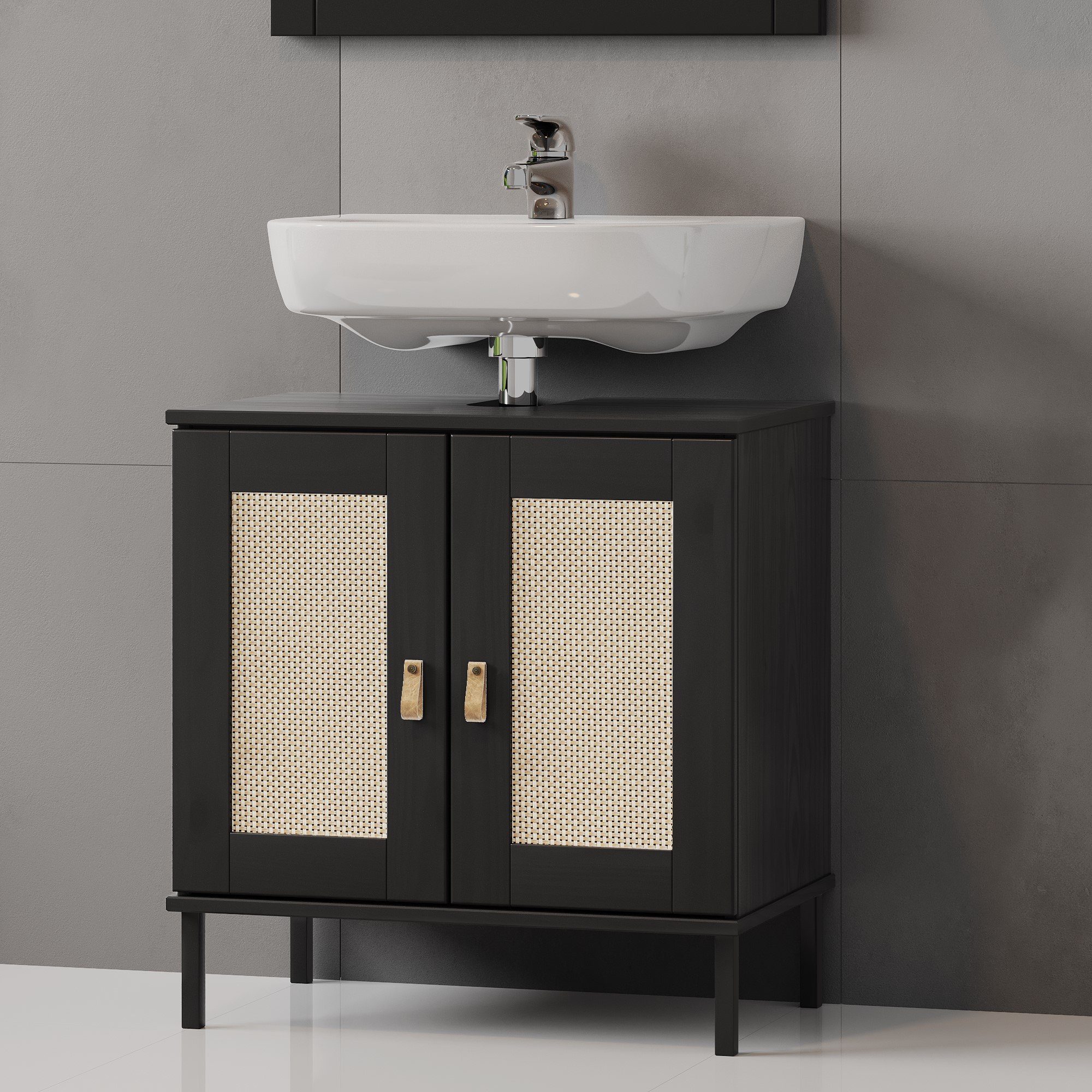 Woodroom Waschbeckenunterschrank Eleganter Massivholzschrank Valencia Badez günstig online kaufen