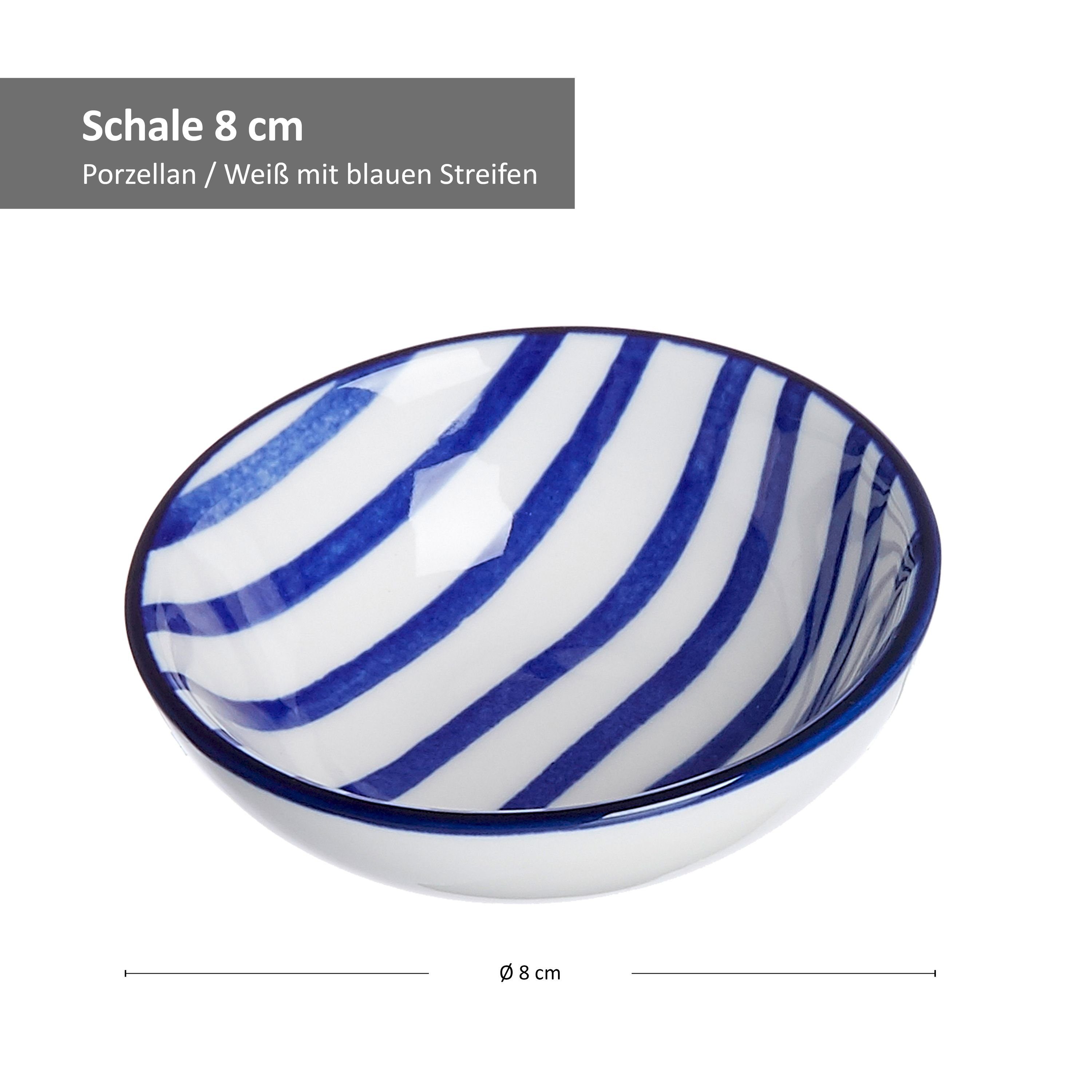 Ritzenhoff & 270273, - Seaside Set flach Servierschale Streifen 4er 8cm Ritzenhoff Porzellan Schale Breker