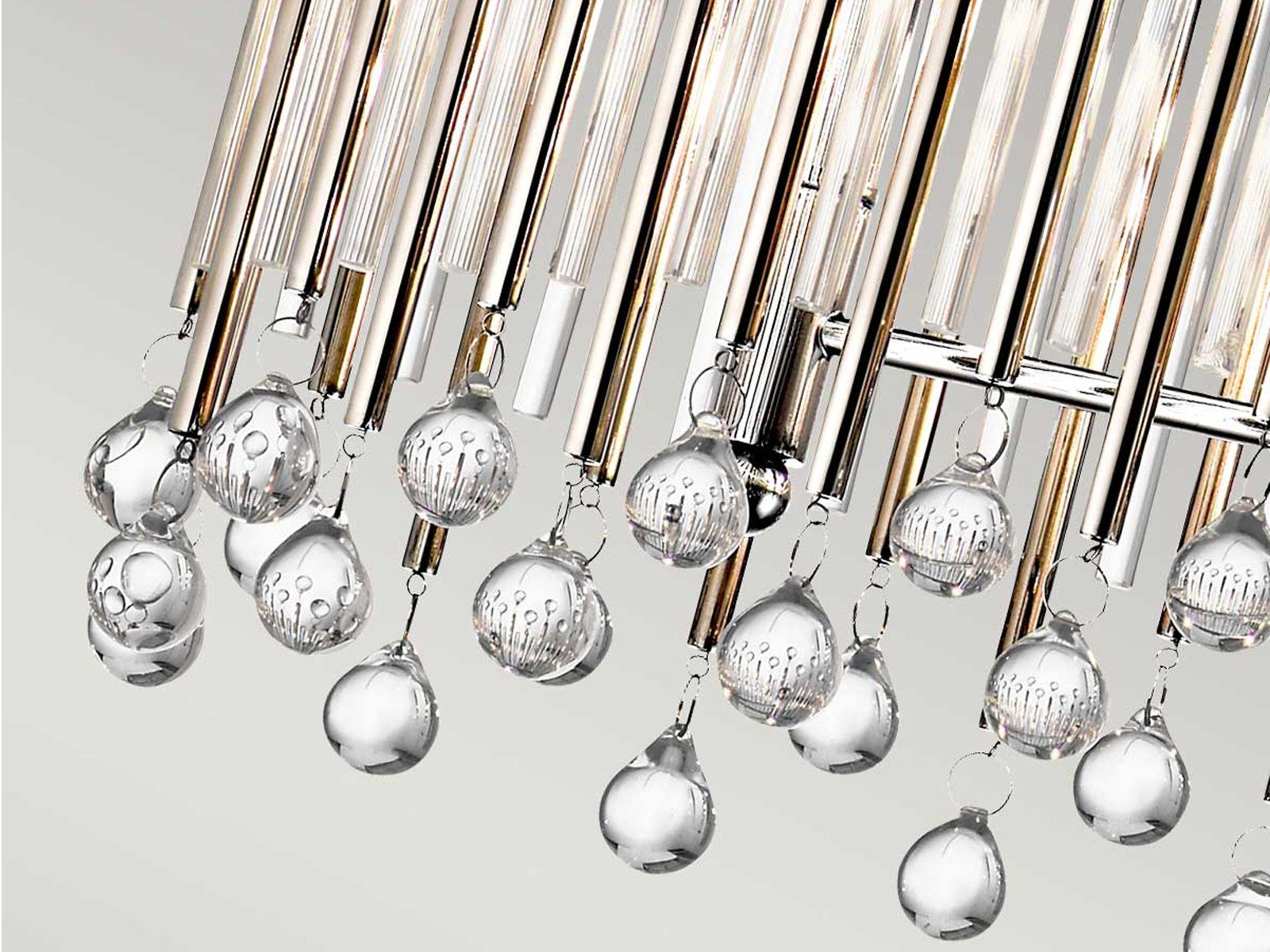 Kichler LED Kronleuchter, LED wechselbar, warmweiß, Kristall-Lüster groß Pendelleuchte über-n Esstisch & Kochinsel, B 92cm