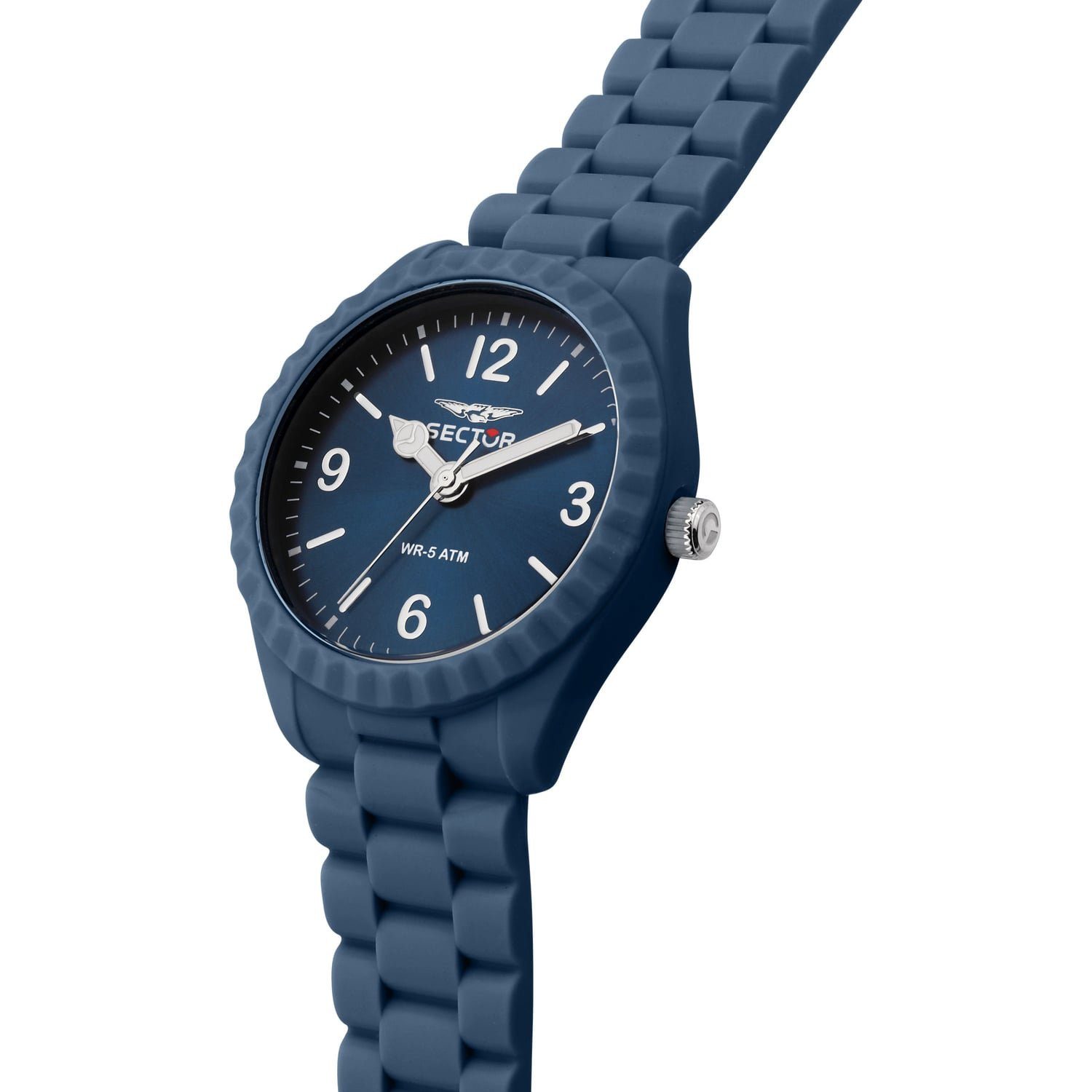 Sector Quarzuhr Sector Herren Armbanduhr blau, Fashion Analog, rund, groß Herren 44mm), Silikonarmband Armbanduhr (ca