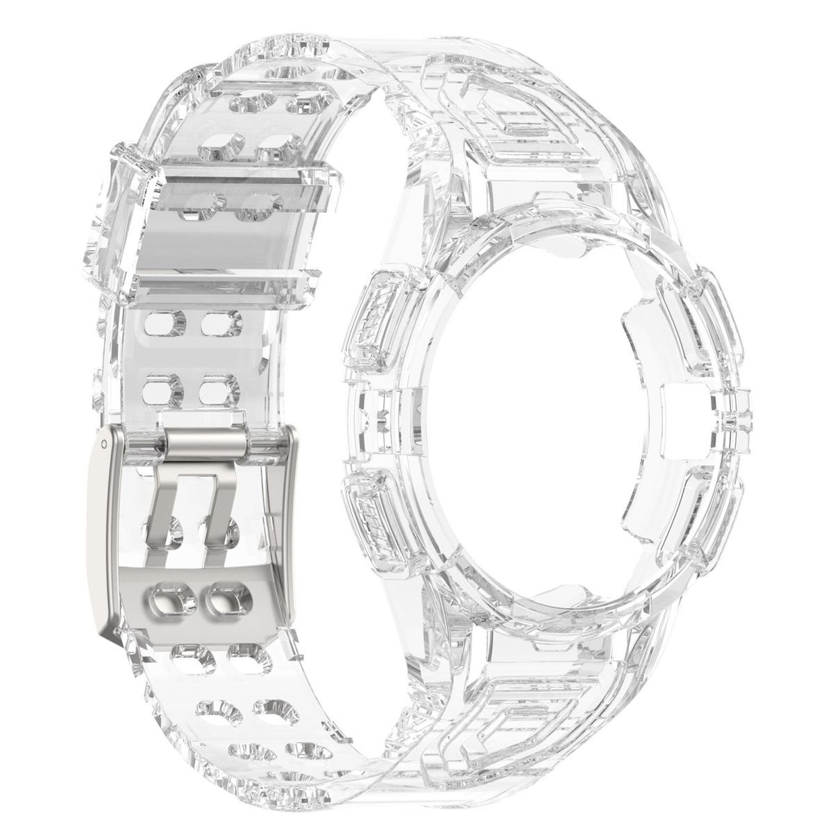 Wigento Smartwatch-Armband Für 6 Samsung Armband 44mm mit Watch Transparent Gehäuse Schutz Galaxy