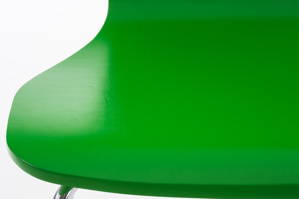 Sitzfläche Gestell: Besucherstuhl - - Warteraumstuhl Metall grün Sitzfläche: geformter Holz mit TPFLiving chrom ergonomisch Jaron (Besprechungsstuhl Konferenzstuhl - - Messestuhl),