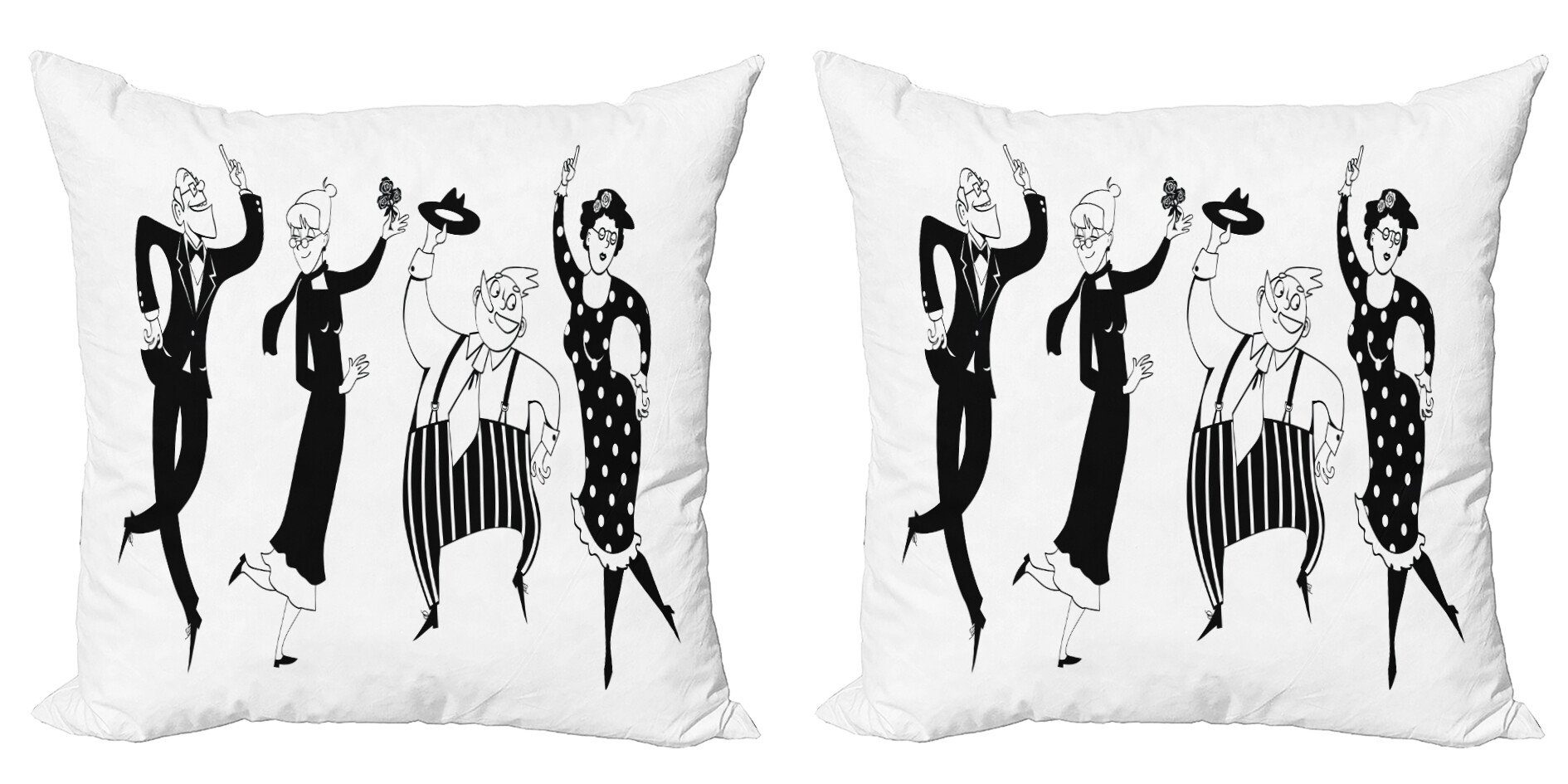 (2 Pensionierung Doppelseitiger Stück), Digitaldruck, Kissenbezüge Abakuhaus Accent Cartoon-Paare Modern