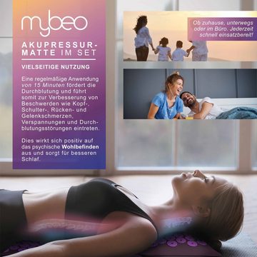 MyBeo Akupressurmatte (Set, 3-St), 71 x 44cm Faszienset, Matte, Kissen & Massageball