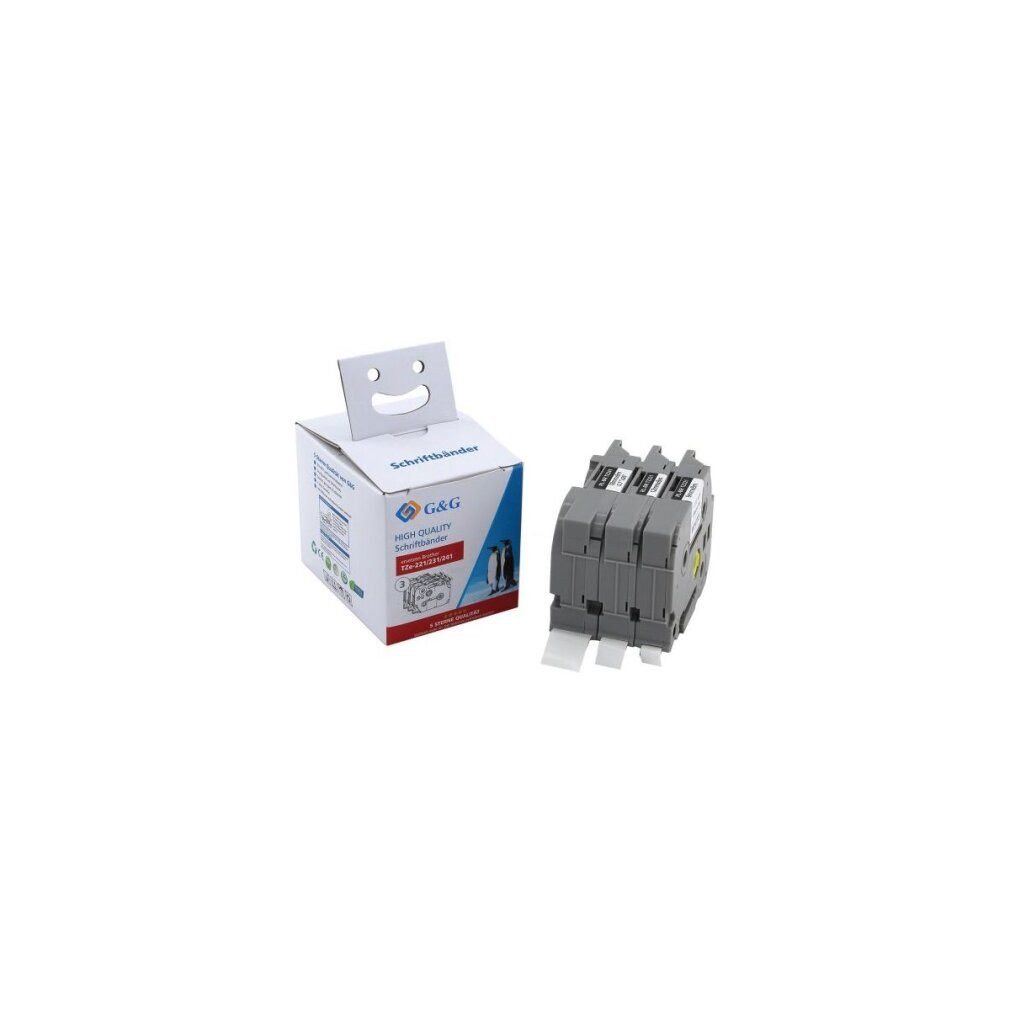 G & G Verlagsgesellschaft Druckerband G&G Schriftbänder 3er Pack für Brother TZe-221/-231/-241