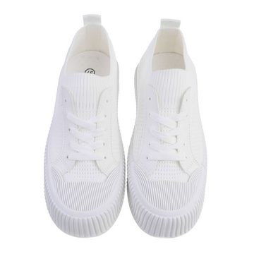 Ital-Design Damen Low-Top Freizeit Sneaker (80200888) Flach Sneakers Low in Weiß