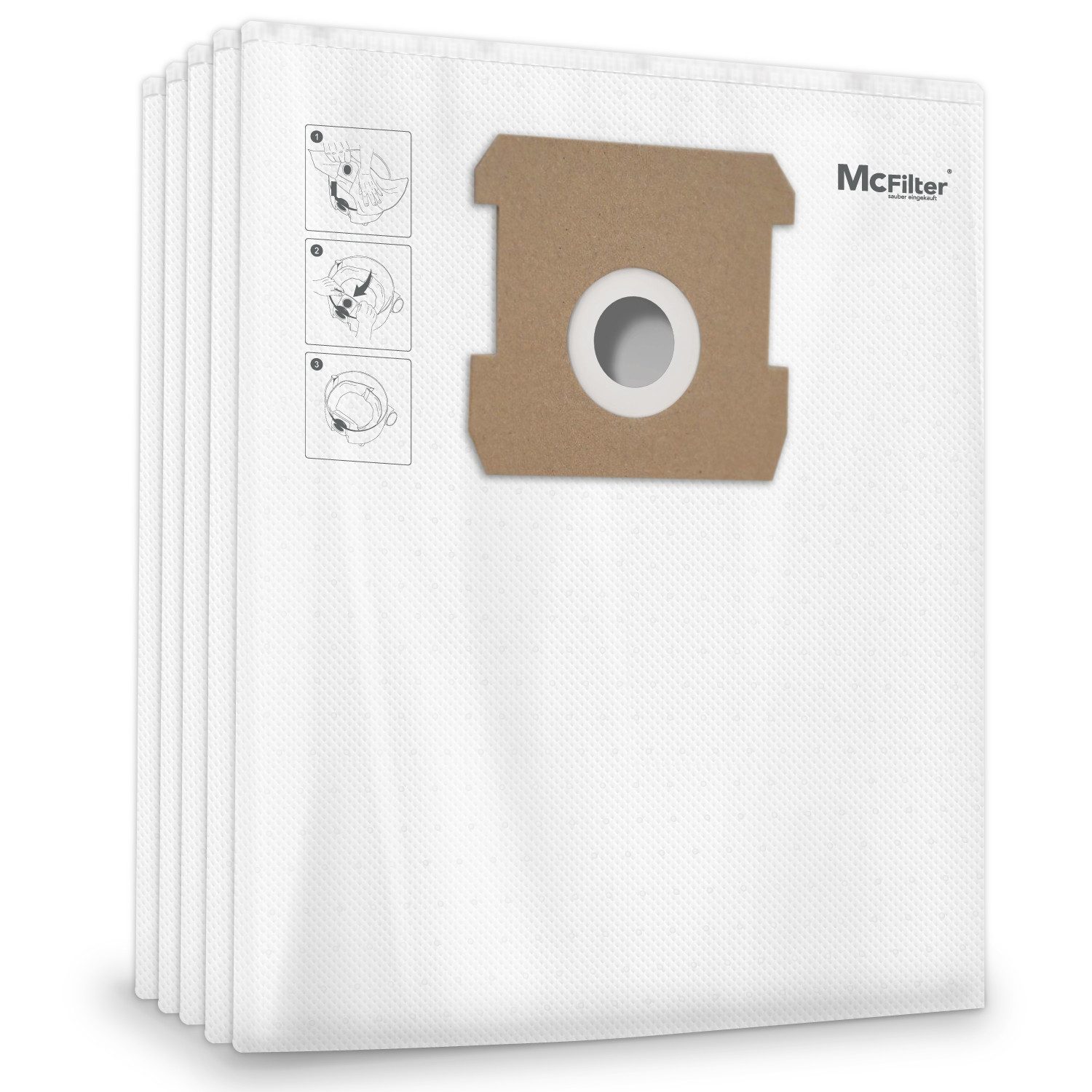 McFilter Пылесборники (10 Stück) geeignet für Einhell, passend für ALLE Einhell 10 Liter & 12 Liter Nass-Trockensauger, 10 St., Beutel - Typ DSM 44