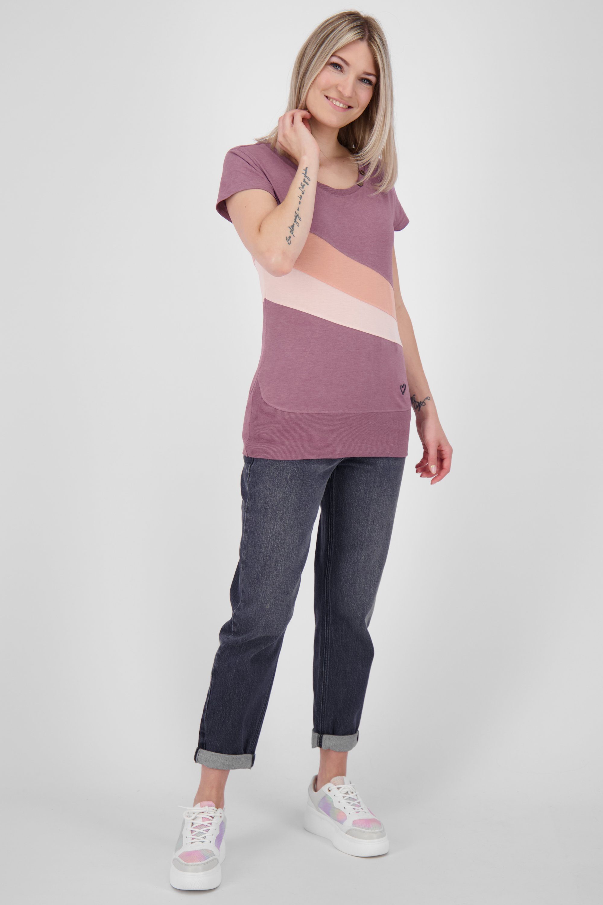 mulberry T-Shirt melange T-Shirt & CleaAK A Shirt Damen Kickin Alife