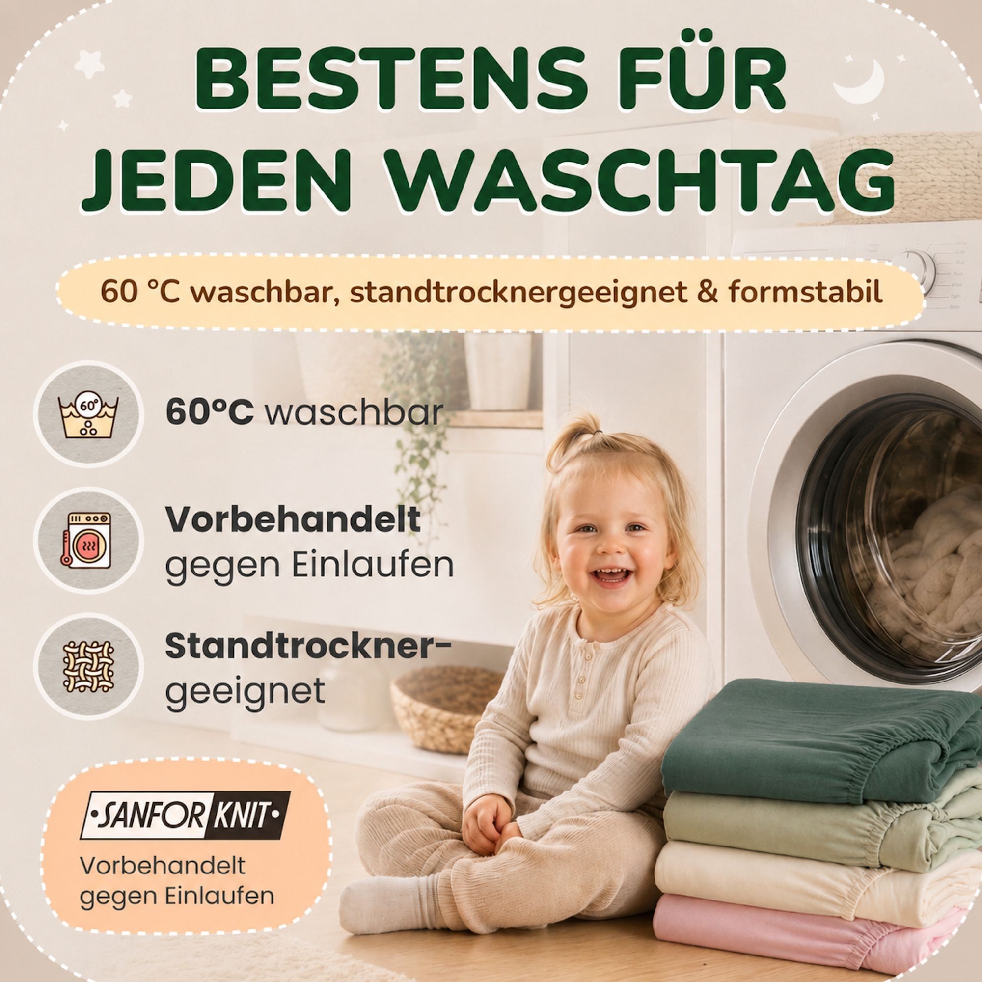leevitex® Spannbettlaken für Kinderbetten, 2er-Set, 70 x 140 cm, Steghöhe 15 cm, Jersey, Gummizug: rundum, (2 Stück), verschiedene Farben, OEKO-TEX® STANDARD 10 – Bild 5 von 5
