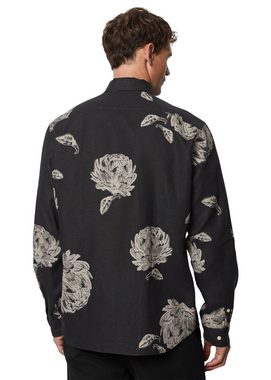 Marc O'Polo Langarmhemd aus Leinen mit Allover-Print
