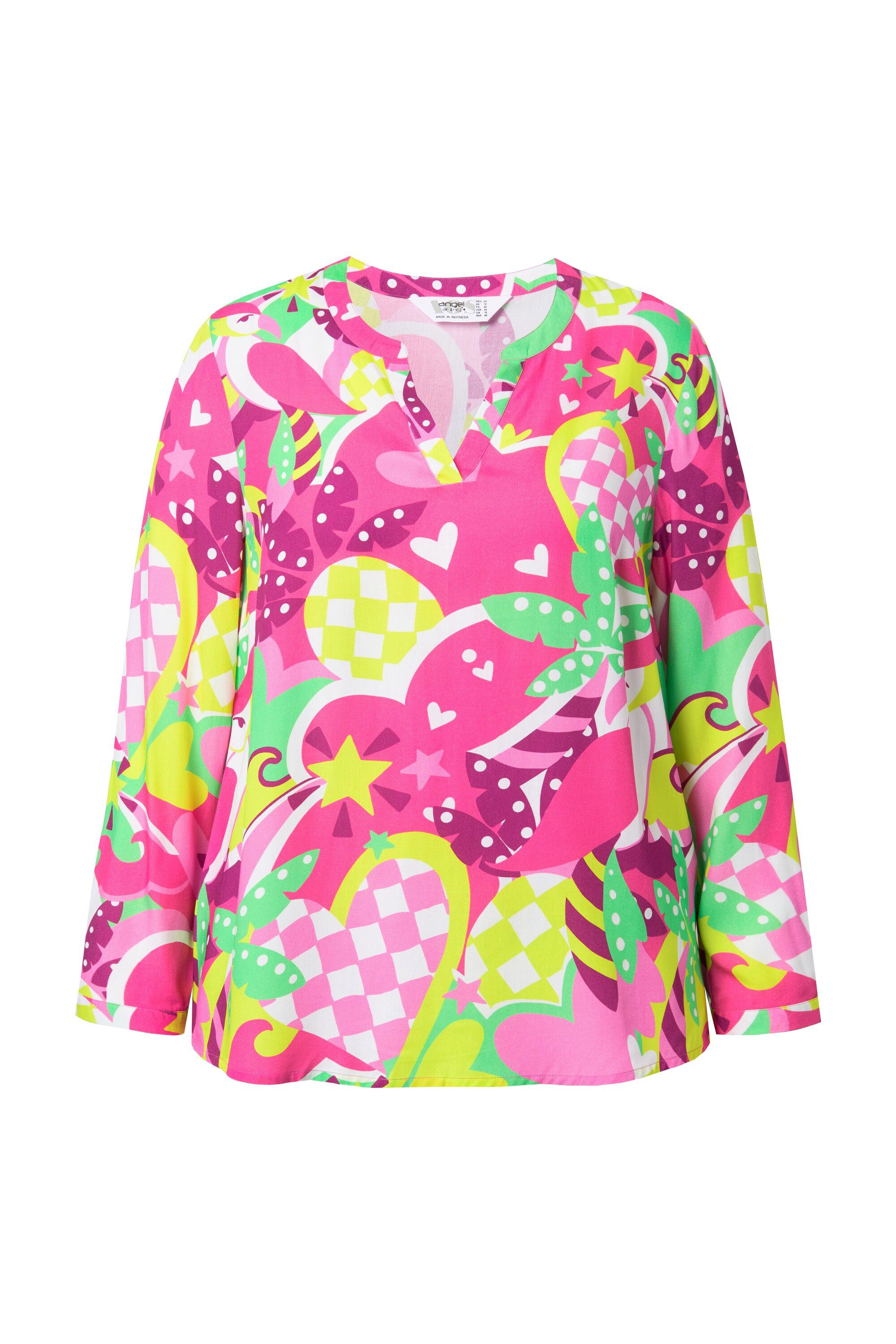 Angel of Style Satinbluse Bluse bequeme Passform Papageienmuster günstig online kaufen