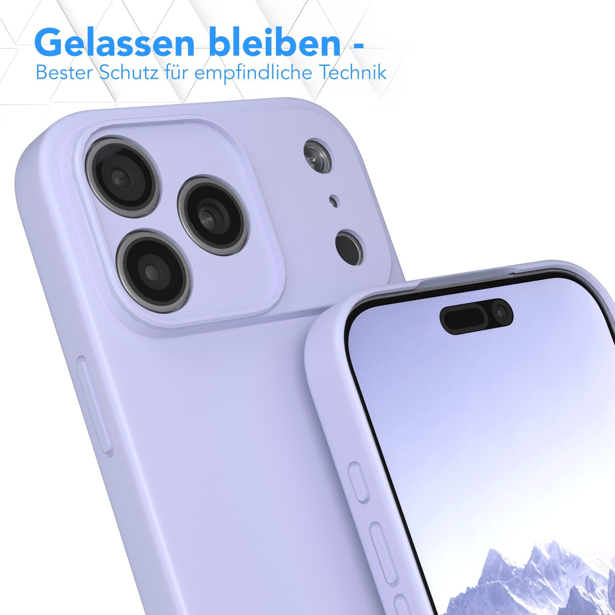 EAZY CASE Handyhülle für Apple iPhone 17 Pro Max Hülle Silikon 6,9 Zoll, Silikonhülle stoßfest Smart Slimcover Case Dünn Blau Lila – Bild 4 von 5
