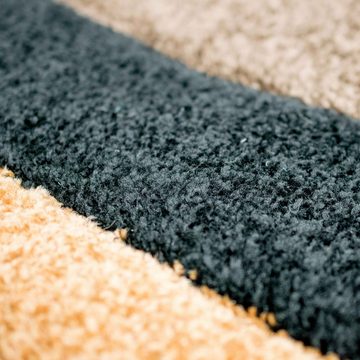 Teppich Schöner Teppich mit gewölbten Linien in schwarz& braun, Carpetia, rechteckig, Allergiker-freundlich, Fußbodenheizung geeignet