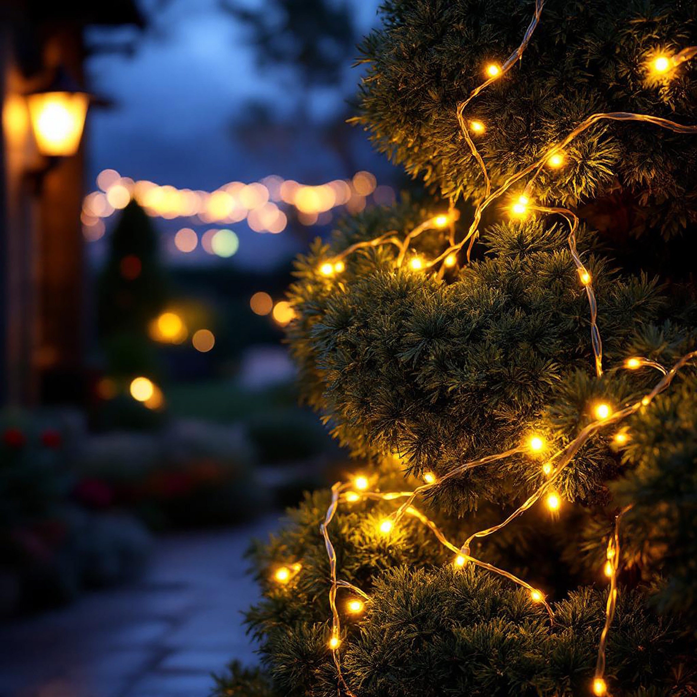 Spetebo LED-Lichterkette LED Draht Lichterkette 5 m - 100 LED, 100-flammig, Deko Beleuchtung für Außen mit 8 Funktionen – Bild 5 von 5