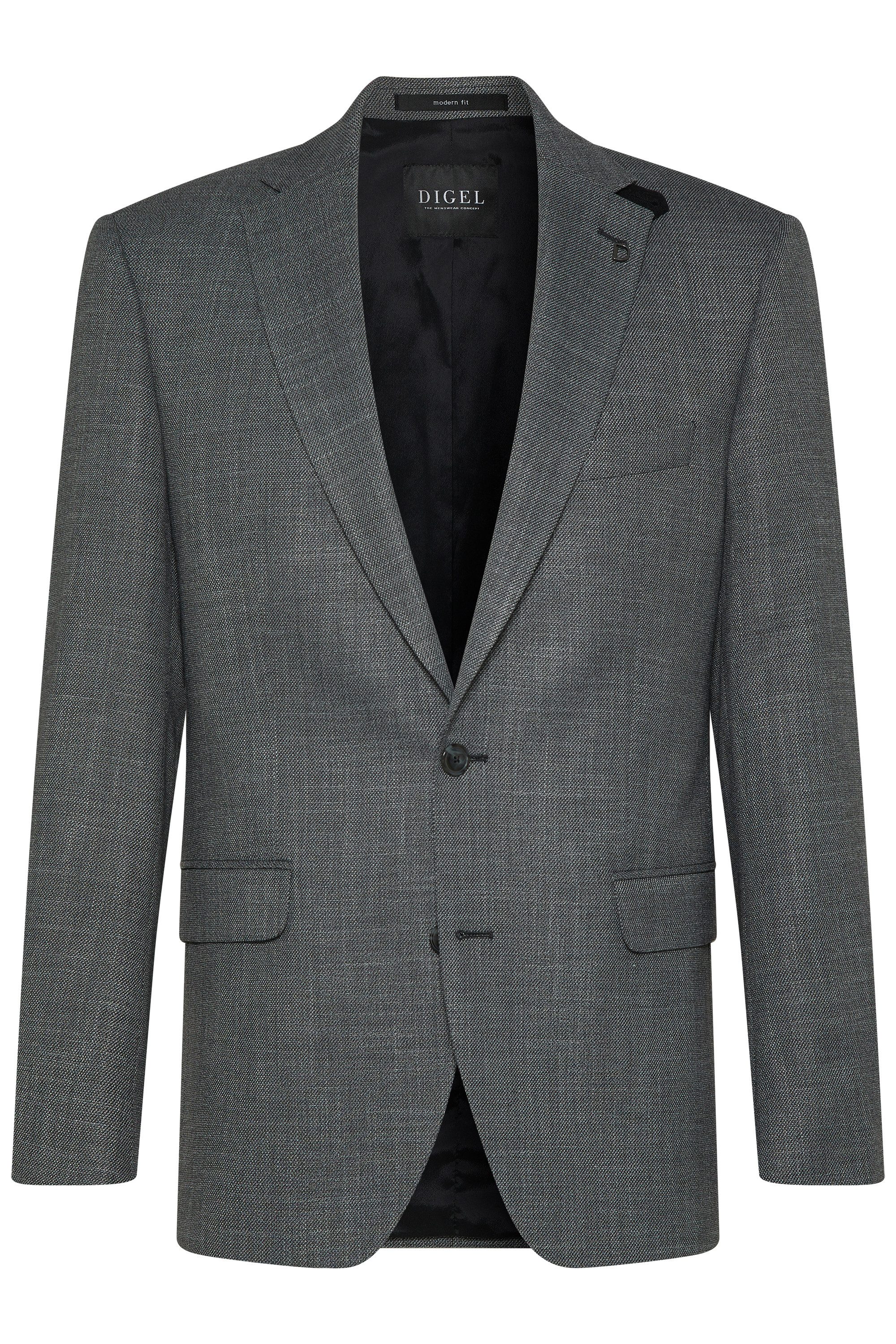 Digel Anzugsakko Ezzo-G (1-tlg., Polyester-Viskosemix) Kissing Buttons, Abnehmbarer Revers-Pin