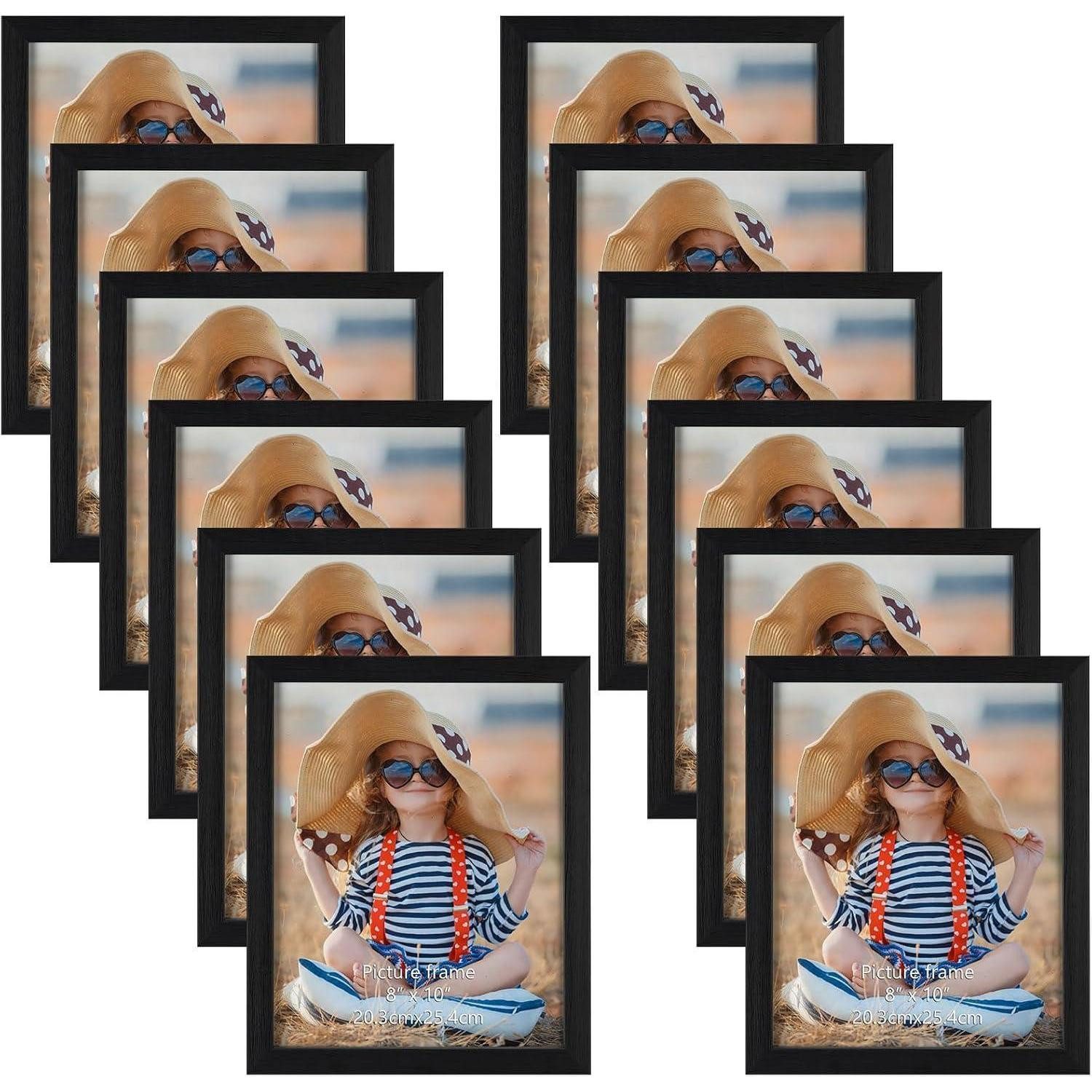 LuxusKollektion Bilderrahmen Collage Bilderrahmen 12er Set Fotorahmen Collage Fotos Wand 20x25cm Schwarz