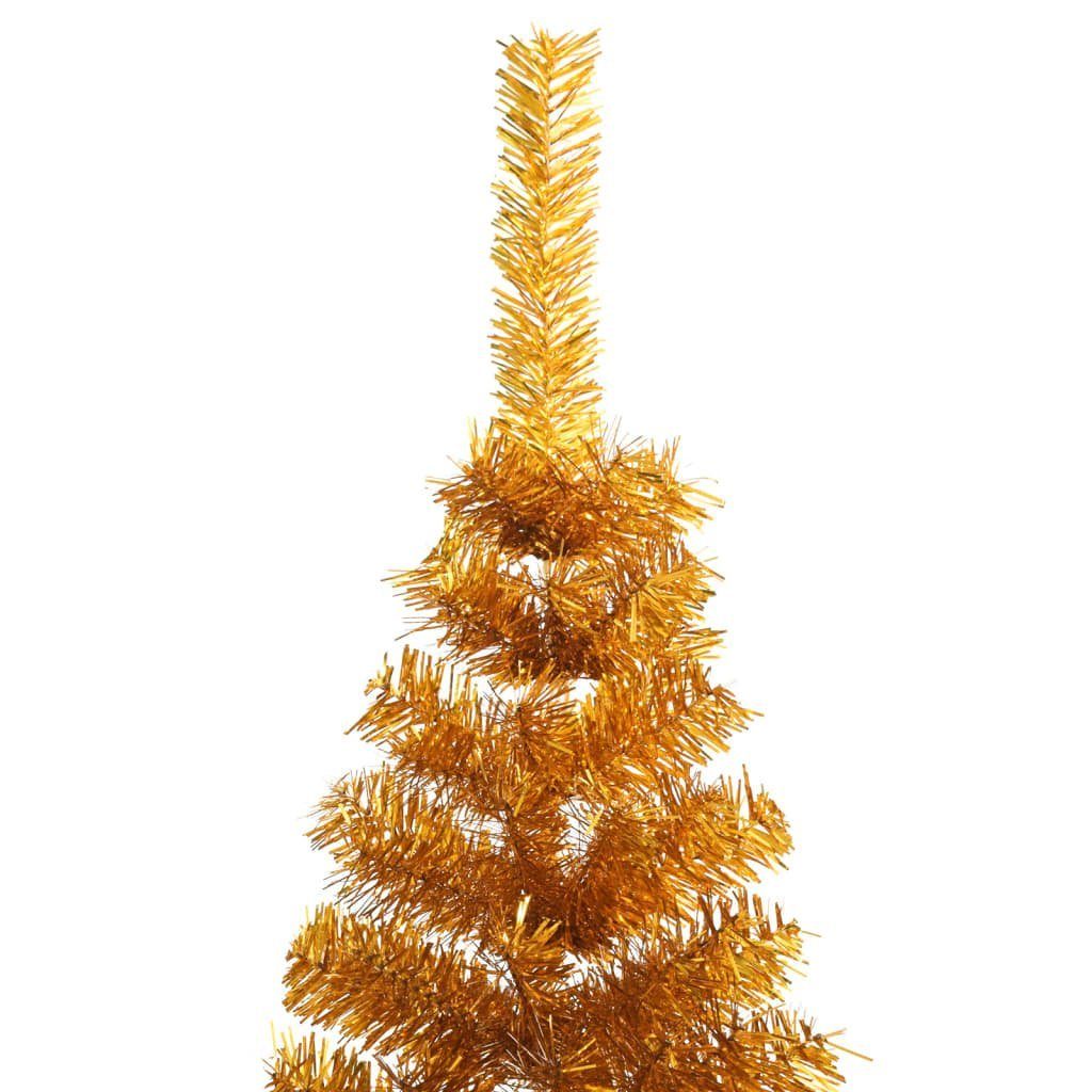 Ständer Weihnachtsbaum Künstlicher mit furnicato Gold Halb-Weihnachtsbaum cm 210 Künstlicher PET