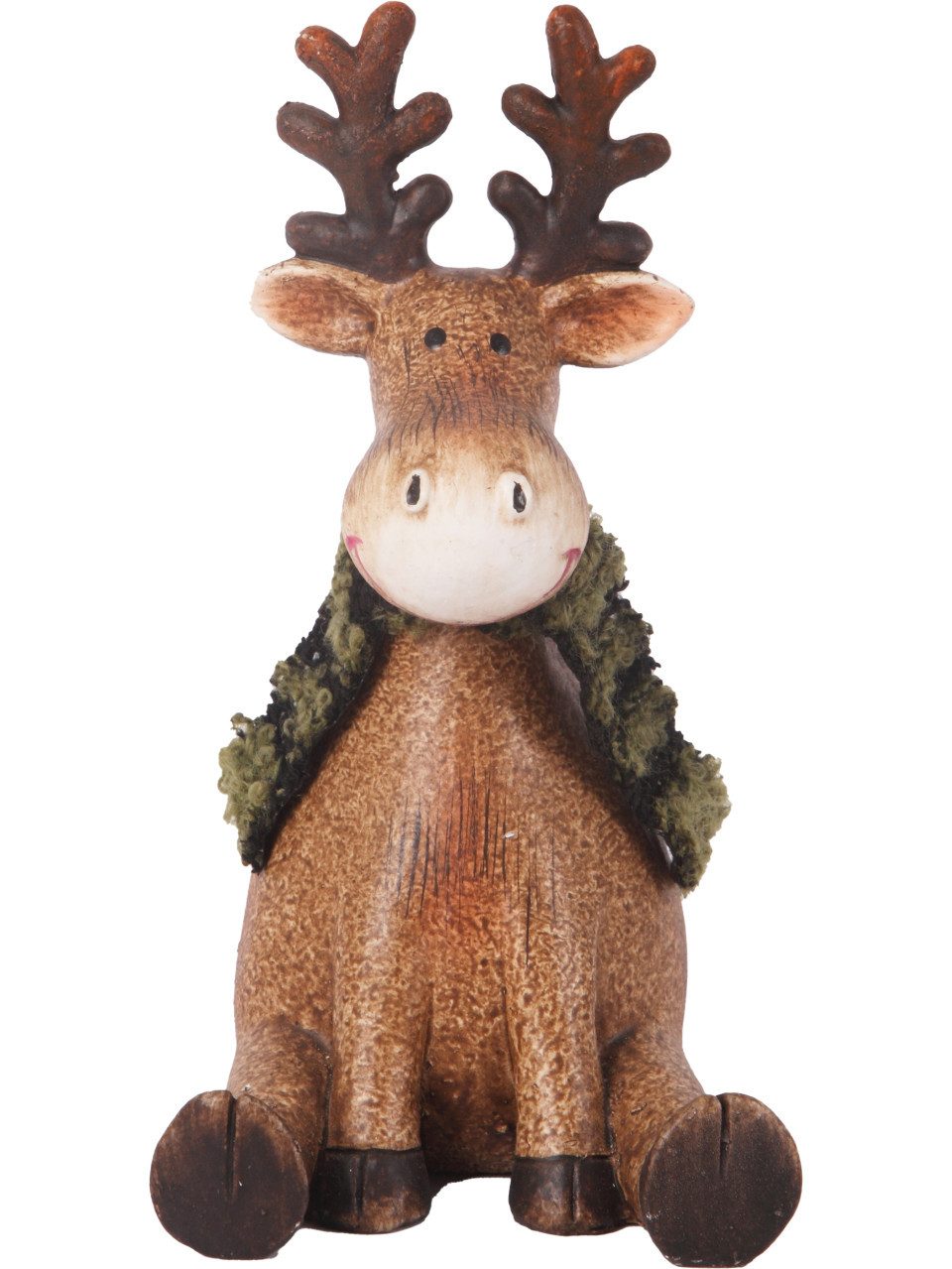 Trend Line Weihnachtsfigur Dekofigur Rentier sitzend Polyresin 15 x 8 cm günstig online kaufen