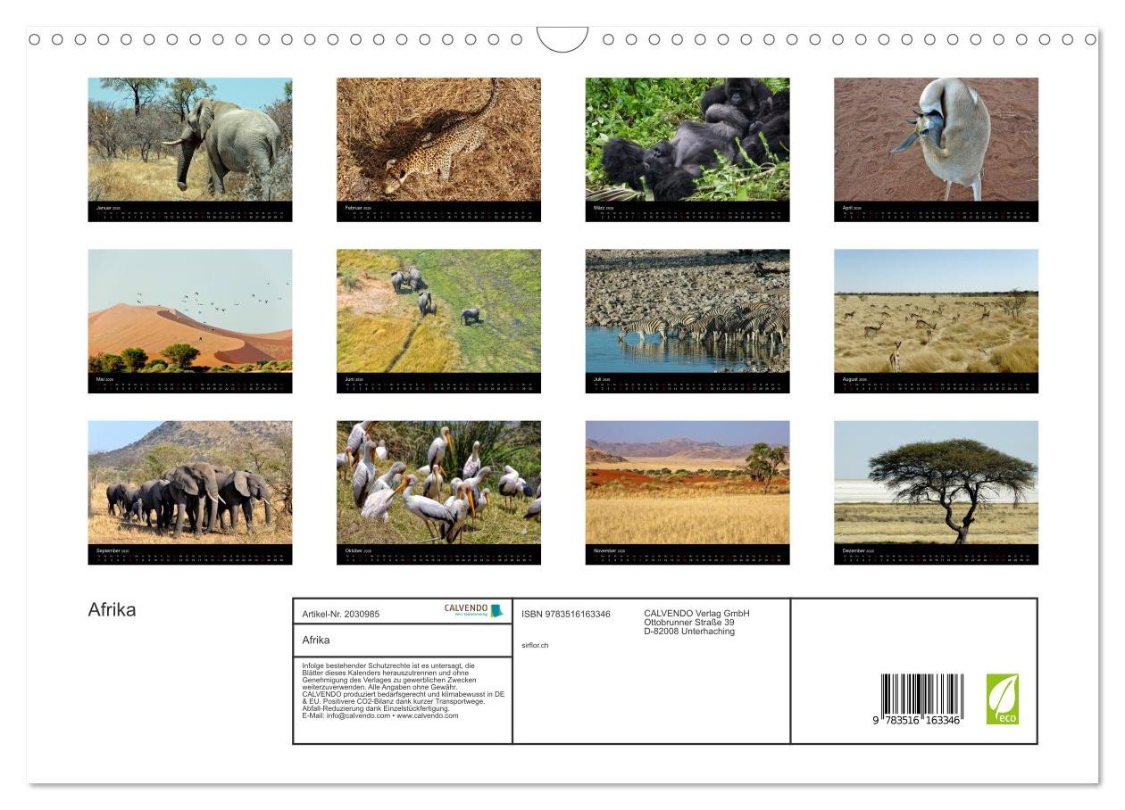 Thumbnail - CALVENDO Wandkalender Afrika (Wandkalender 2026 DIN A3 quer), CALVENDO Monatskalender