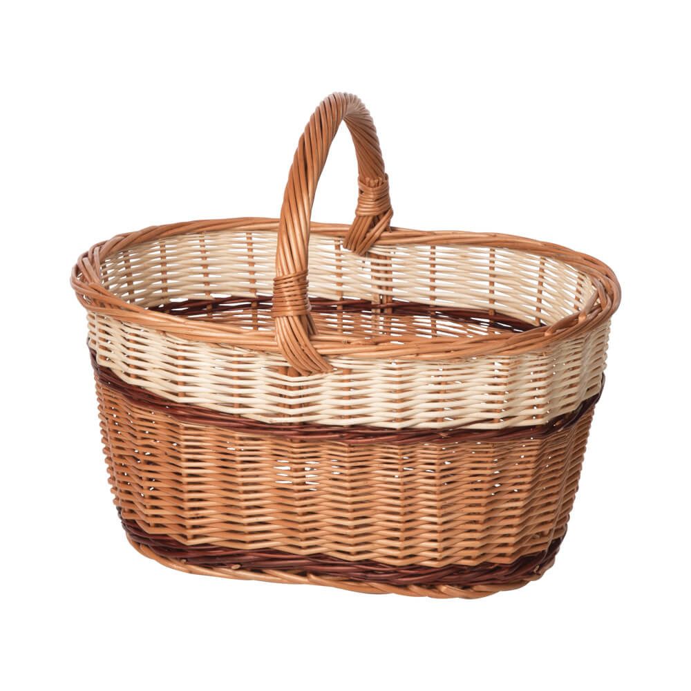 Holzwaren Wasmer Einkaufskorb Weidenkorb "Oval" 2-farbig