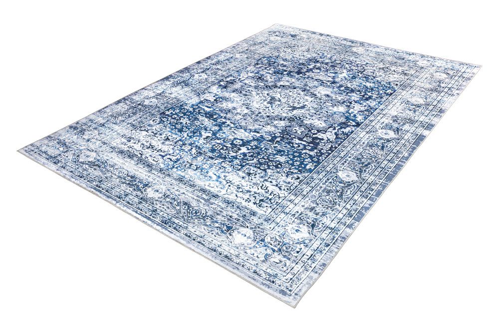 riess-ambiente Designteppich OLD MARRAKESCH 230x160cm grau blau · orientalischer Kurzflor-Teppich, rechteckig, Höhe: 8 mm, Wohnzimmer · Fußbodenheizung-geeignet · Indoor · pflegeleicht