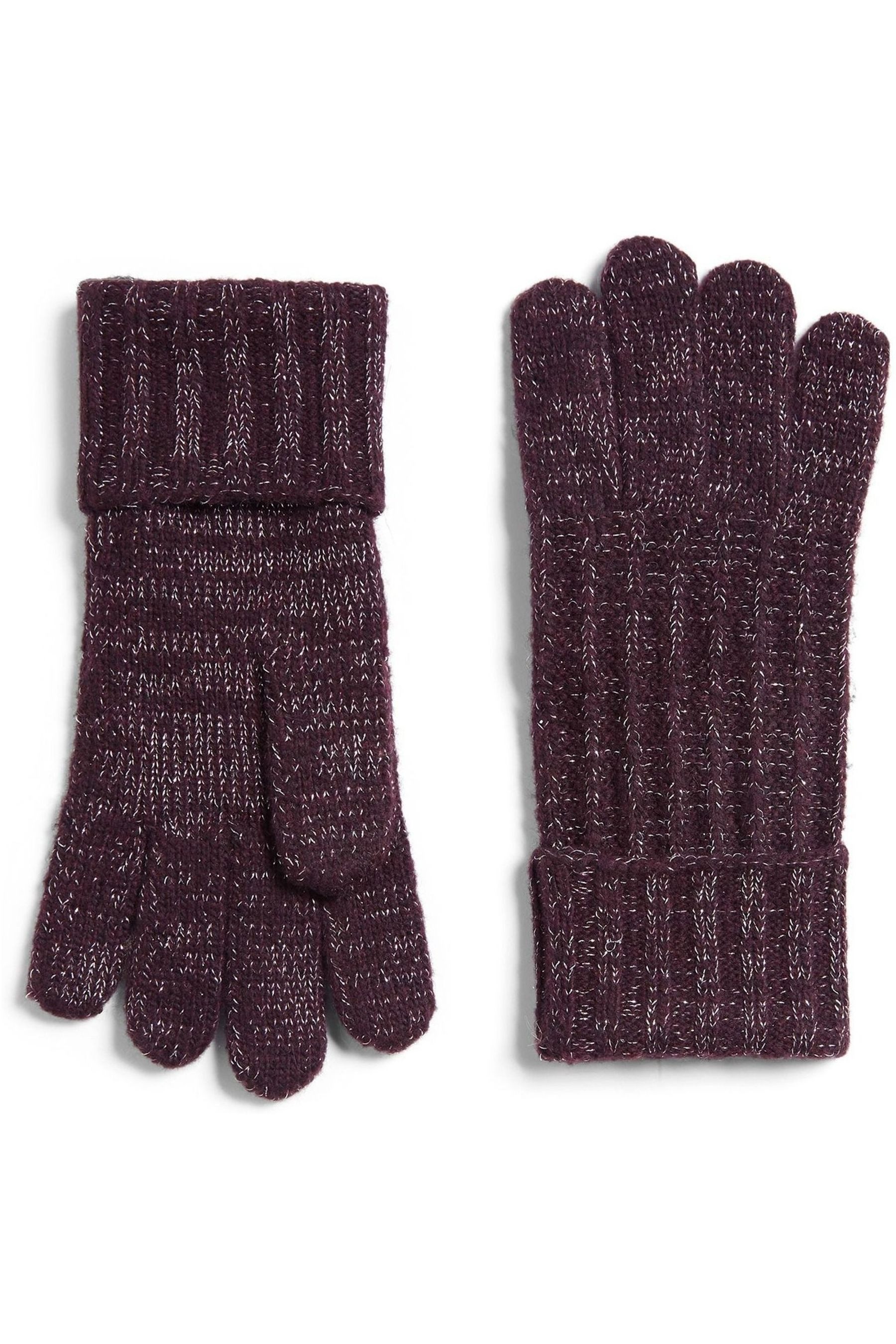 LIPSY Strickhandschuhe Lipsy Gerippte Strickhandschuhe mit Glitzer (1-St)