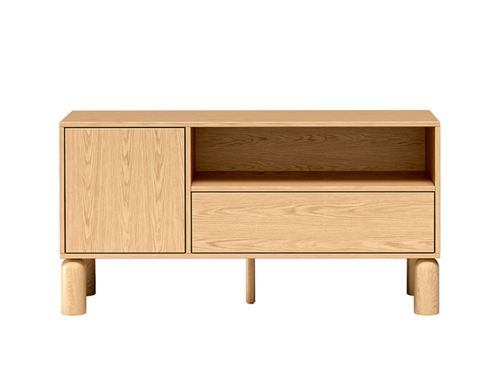 Compleo TV-Schrank eiche mit 1 Schublade, Japandi design, Breite: 120 cm