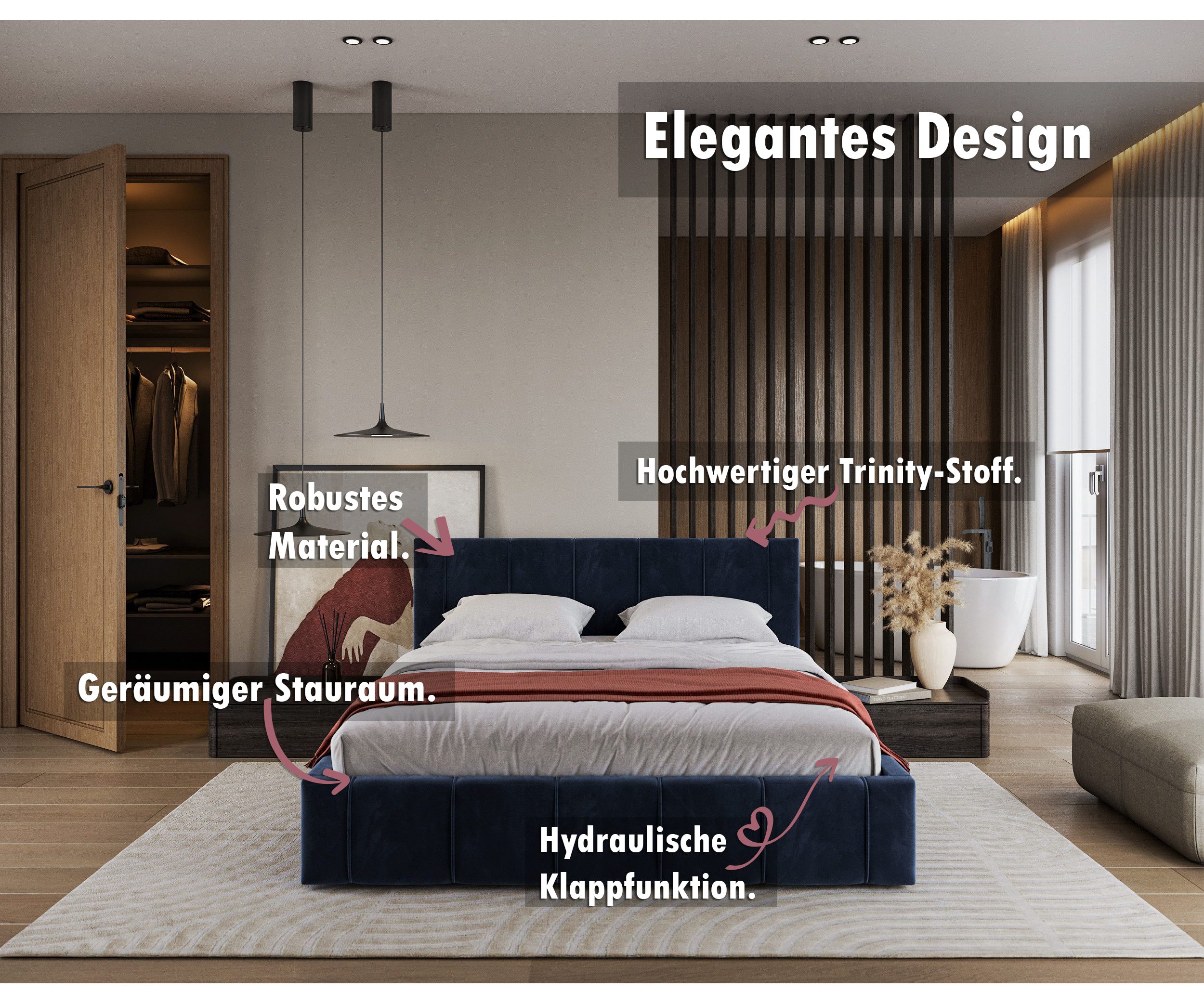 thematys Polsterbett Bett aus Velours Stauraumbett - TOPSELLER - MADE IN EU günstig online kaufen