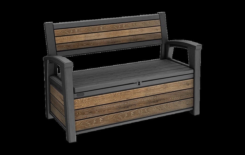 Keter Gartenbox Keter Gartenbank inkl. Aufbewahrung Hudson 227 L
