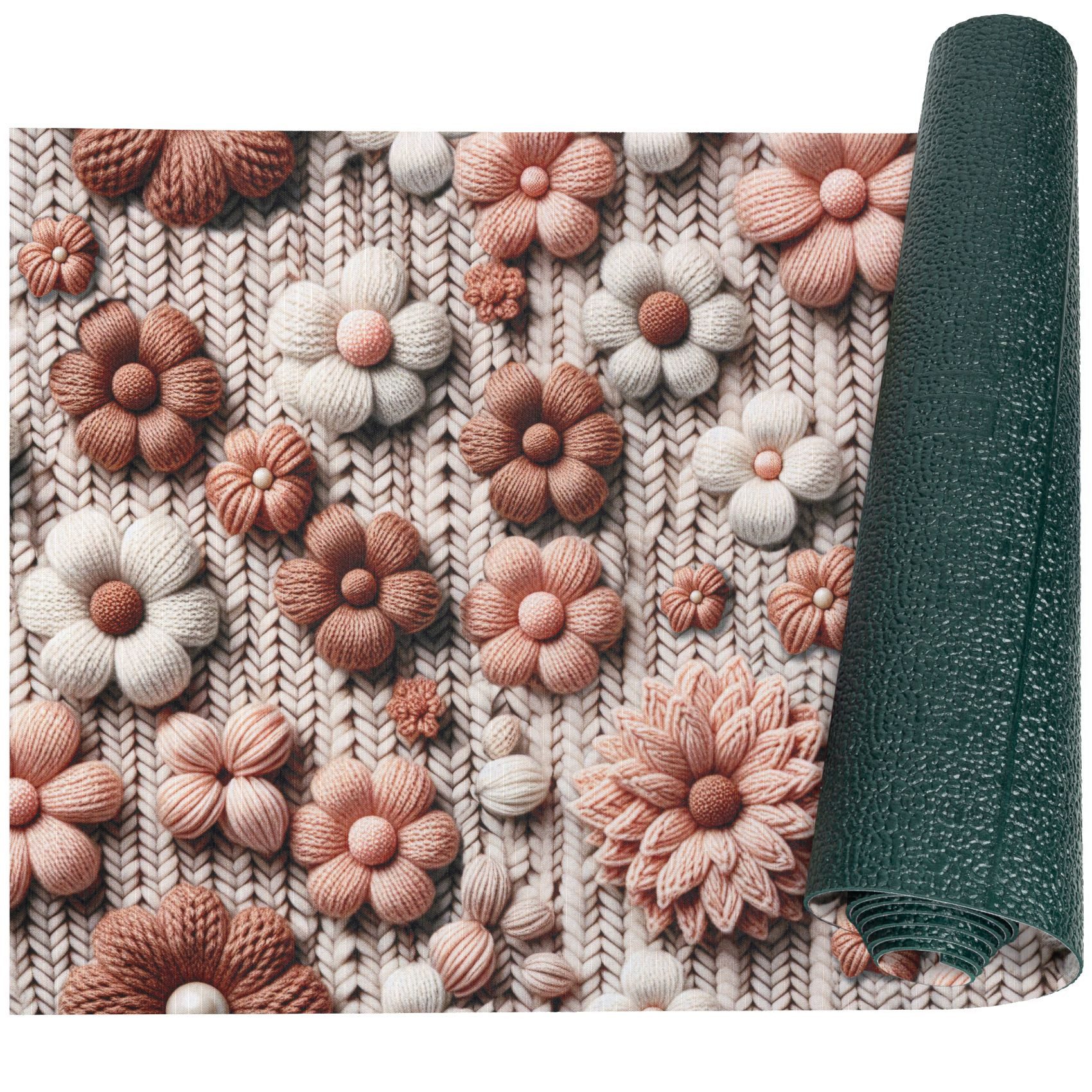 ANRO Küchenläufer RANNA pflegeleicht Teppichläufer Bodenmatte Flurläufer Küchenteppich, eckig, Höhe: 3 mm, Meterware rutschfest 100cm Landhaus Altrosa Beige wasserdicht