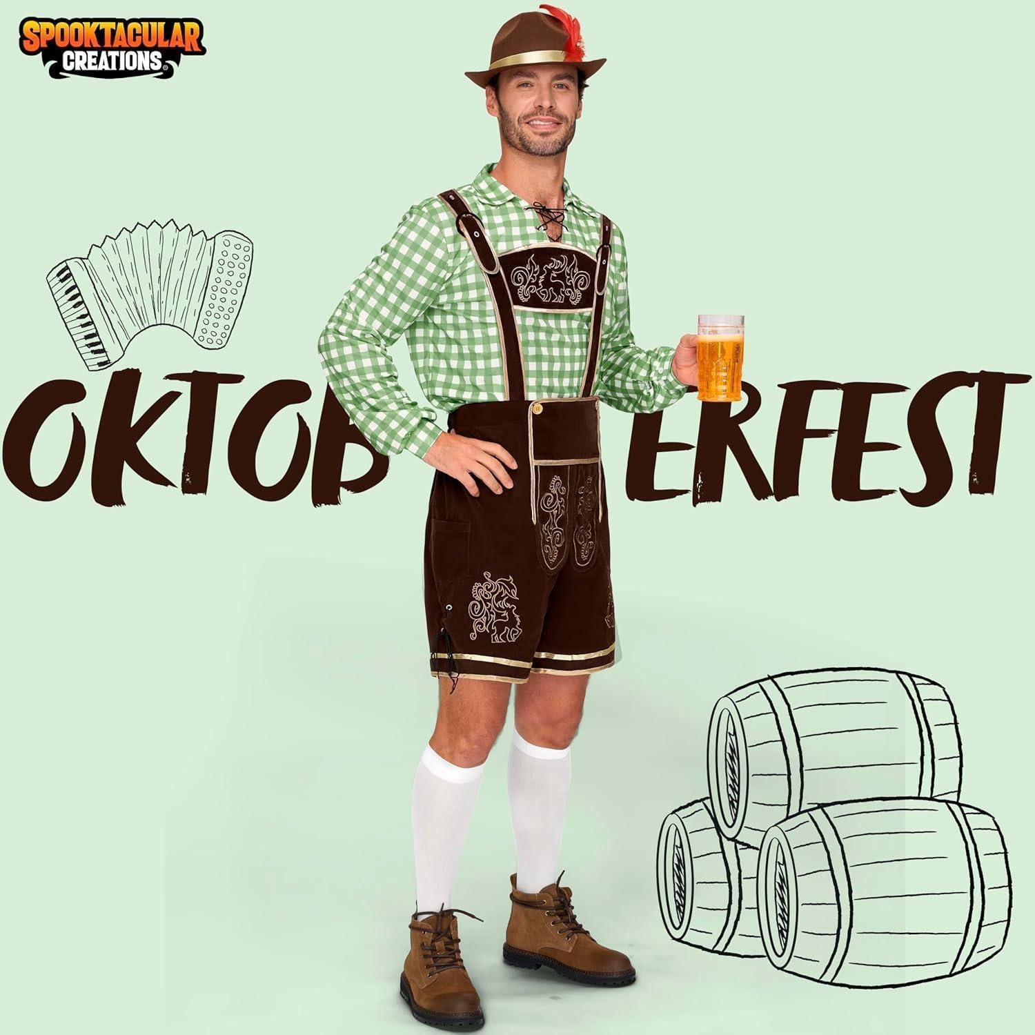 LuxusKollektion Trachten-Kostüm Kostümset Oktoberfest Bayern kariert Herren blau rot XXL Grün