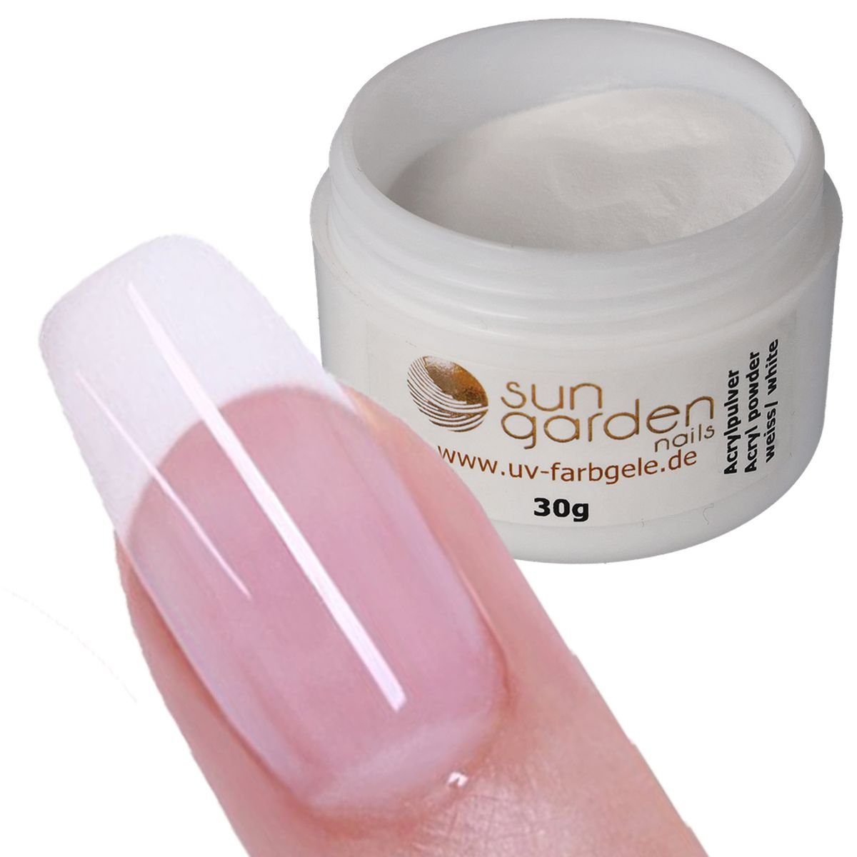 Sun Garden Nails UV-Gel Acryl 30g weiß Pulver