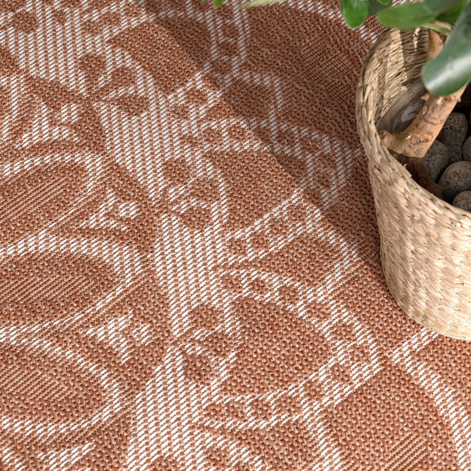 TT Home Teppich Diele, Esszimmer, Flur, Küche, Rechteckig, Höhe: 4 mm, In-& Outdoorteppich Wetterfest Garten Orientalisches Marokkanisches Bo
